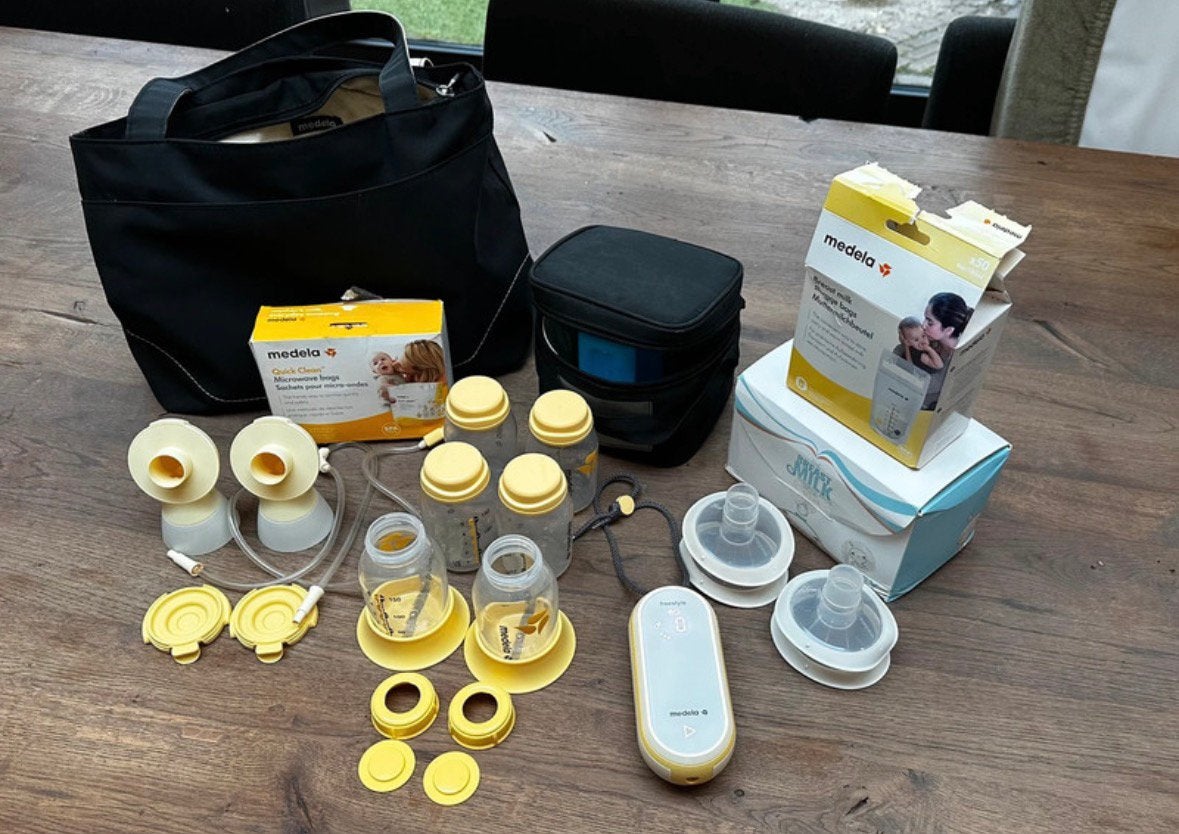 Medela freestyle flex dubbele elektrische borstkolf, Gebruikt, Medela, Draadloos, Borstkolf