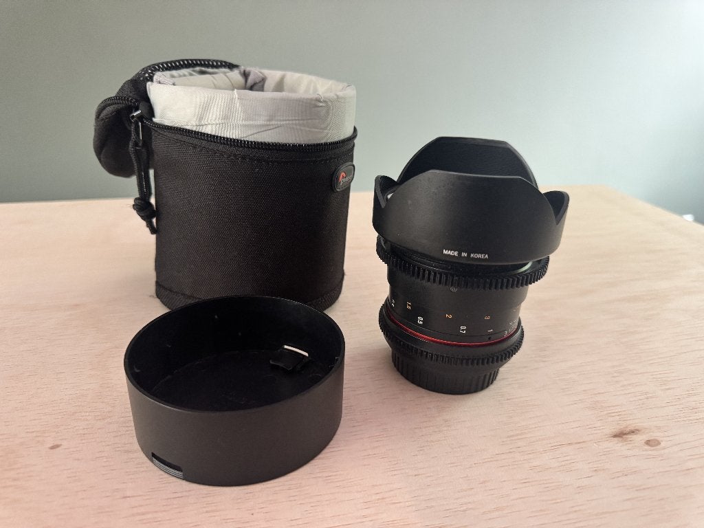 Samyang T3.1 14 mm EF groothoeklens, Ophalen of Verzenden, Zo goed als nieuw, Telelens
