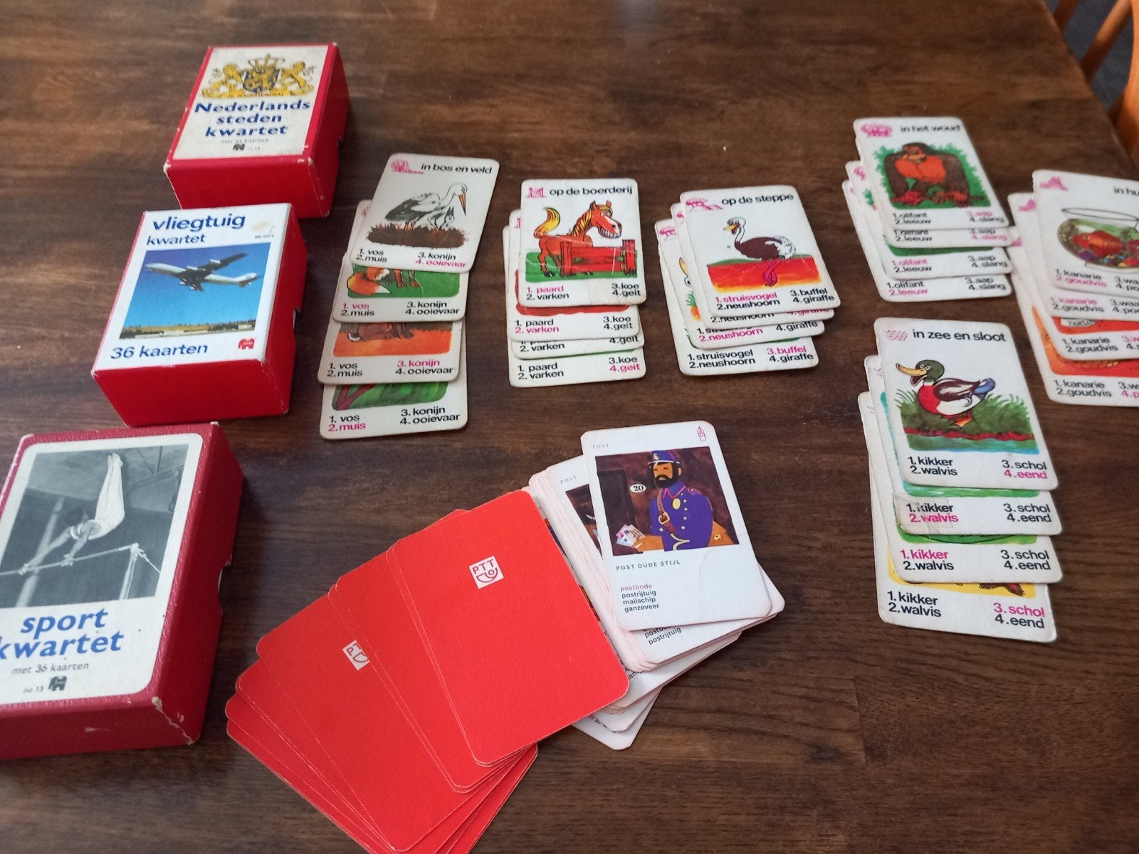5 kwartetspellen ,vintage, compleet, Ophalen of Verzenden