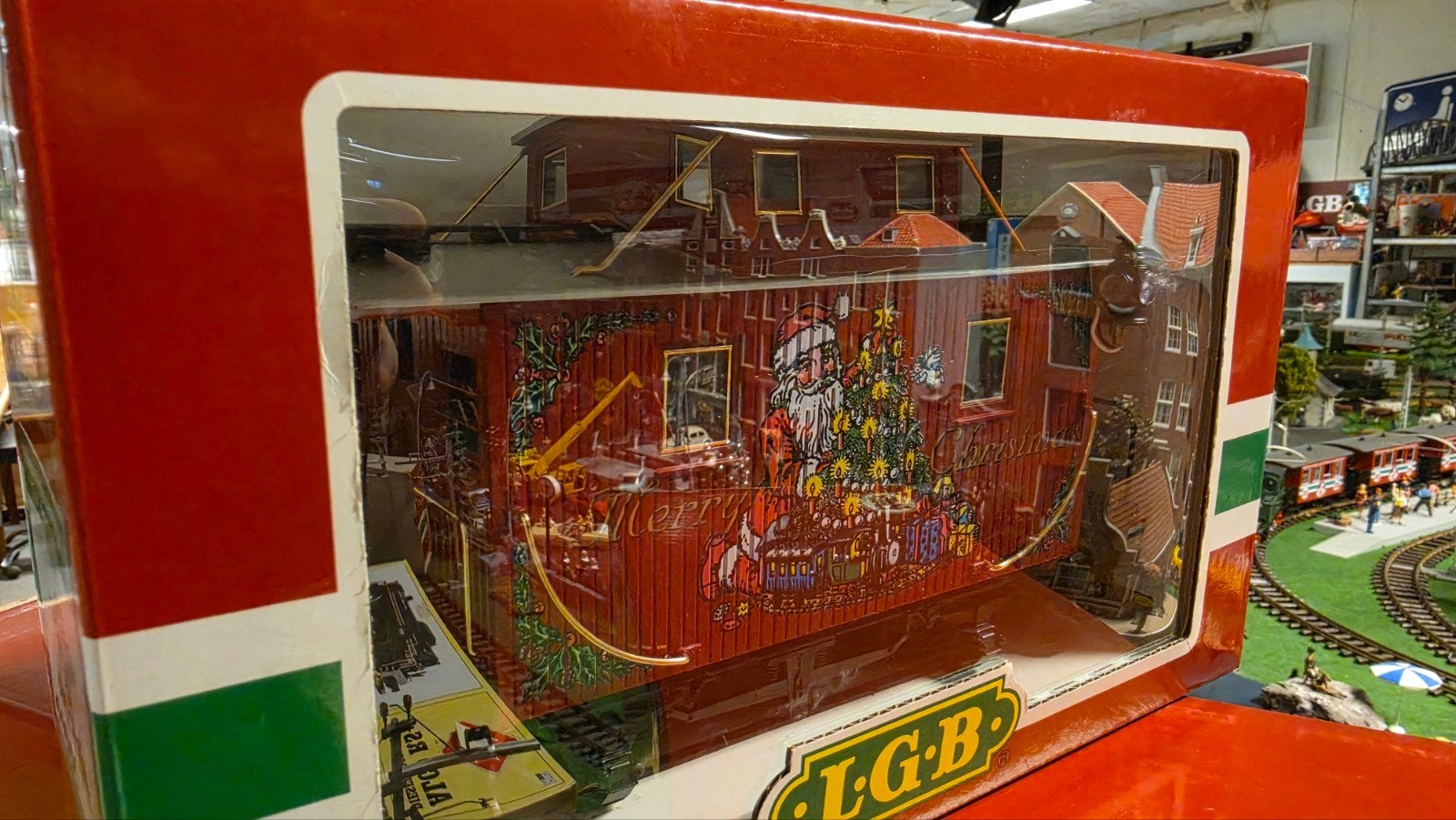 Lgb kerstwagon caboose met verlichting.  lgb 44650, Ophalen of Verzenden