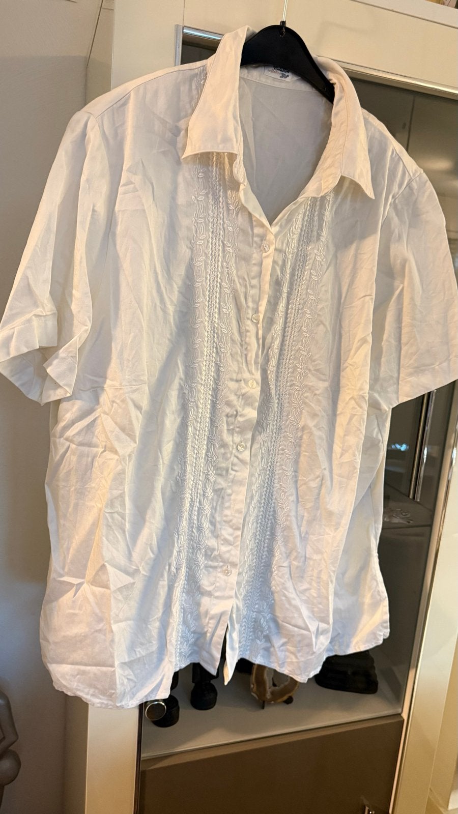 Witte blouse met borduursel - Maat 52/54, Kleding | Dames, Ophalen of Verzenden, Zo goed als nieuw, Wit, Blouse of Tuniek