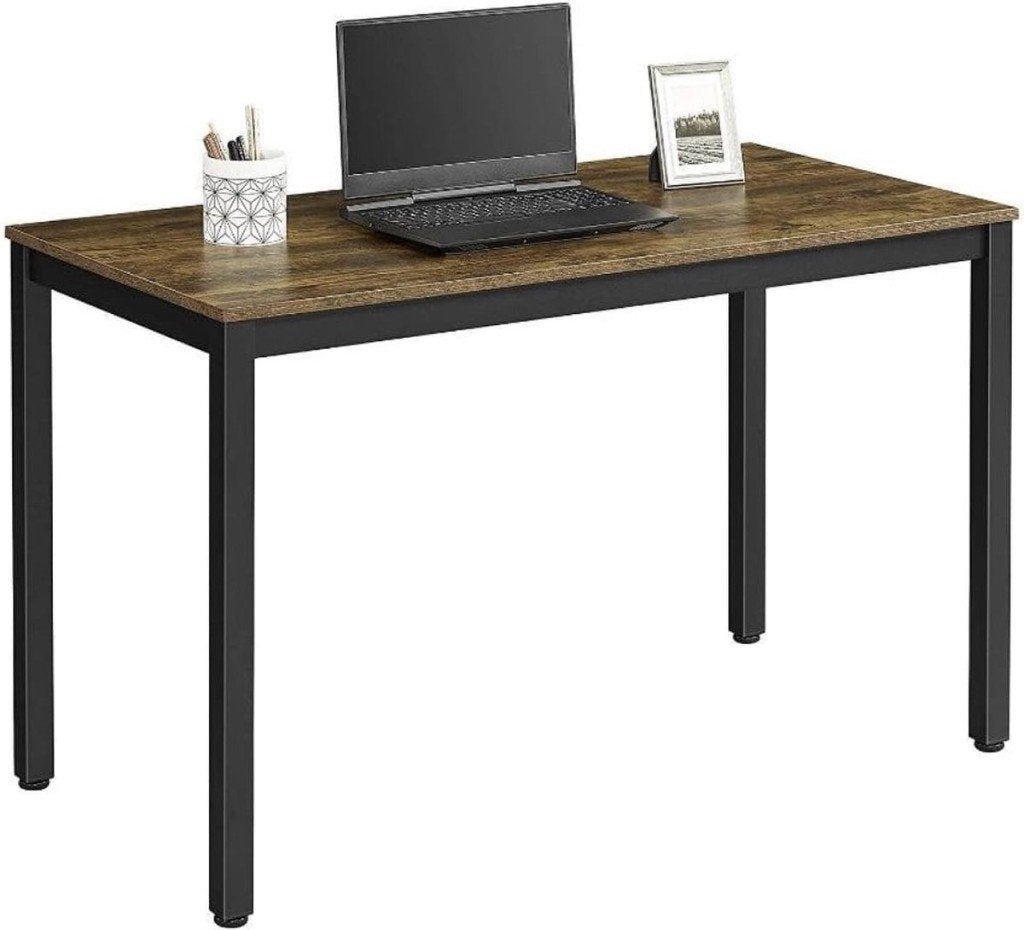 MIRA Home Bureau Tafel - Vintage - Bruin/Zwart - 60x120x75cm, Ophalen, Demontabel, Gebruikt, 120 cm