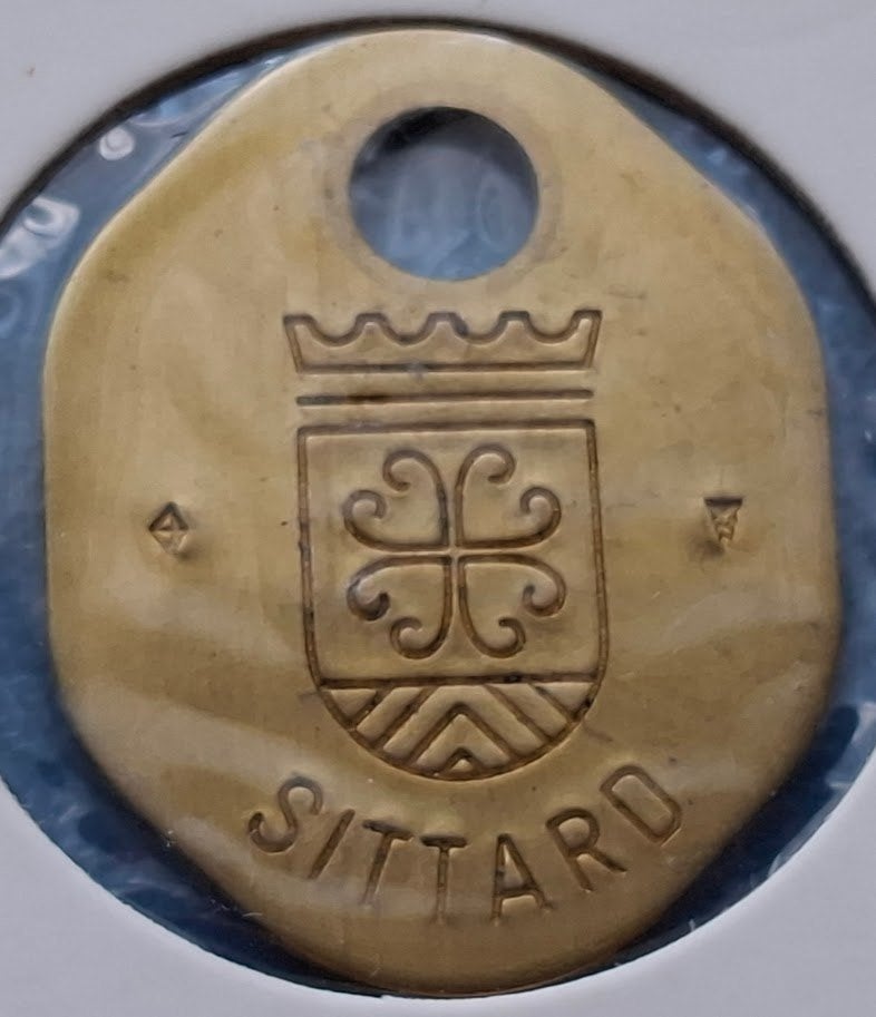 Hondenbelastingpenning Sittard - geen jaartal UNC, Ophalen of Verzenden, Overige materialen