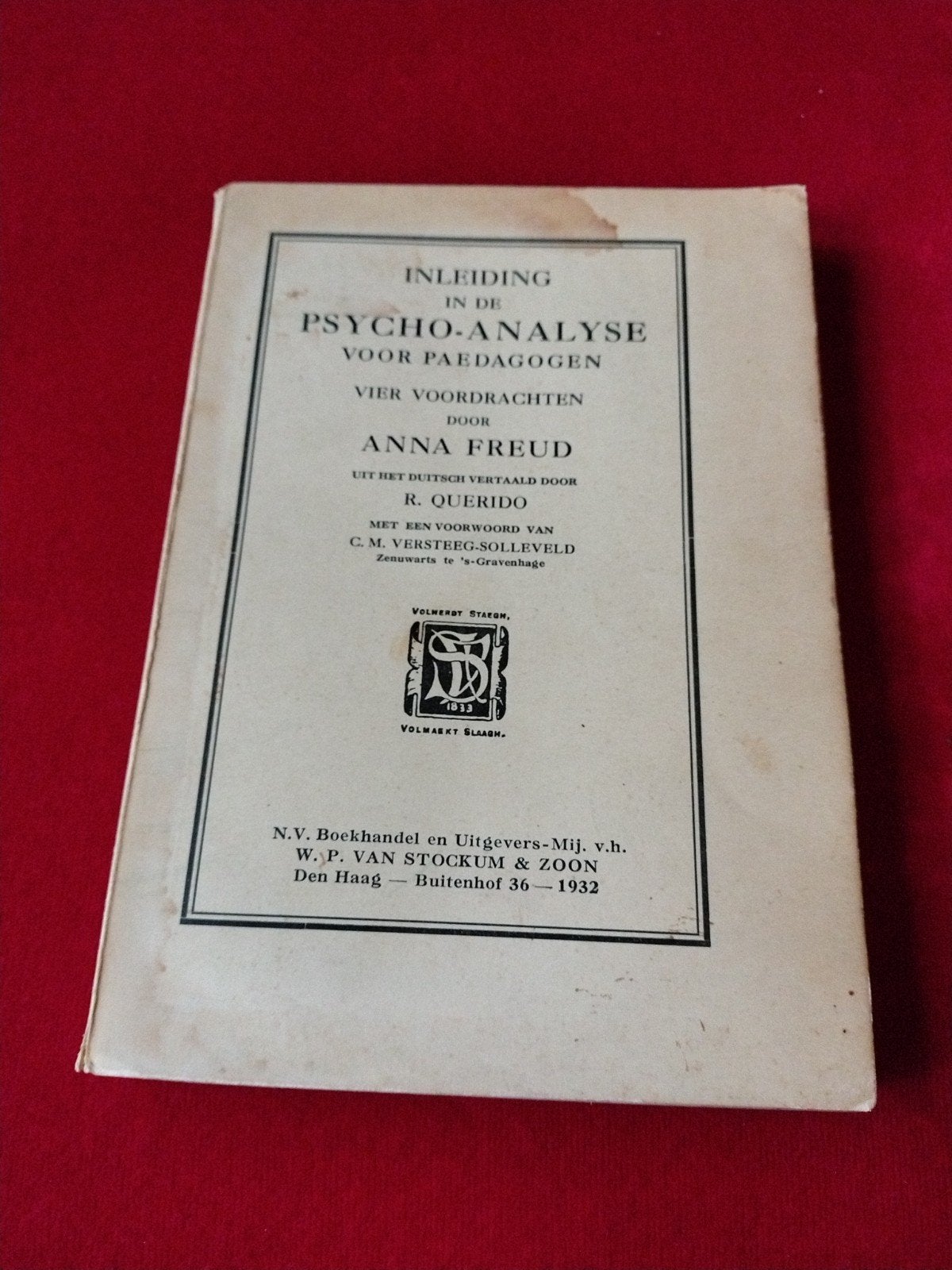 Anna Freud, Inleiding in de Psycho-Analyse voor Paedagogen, Boeken, Psychologie, Ophalen of Verzenden, Gelezen