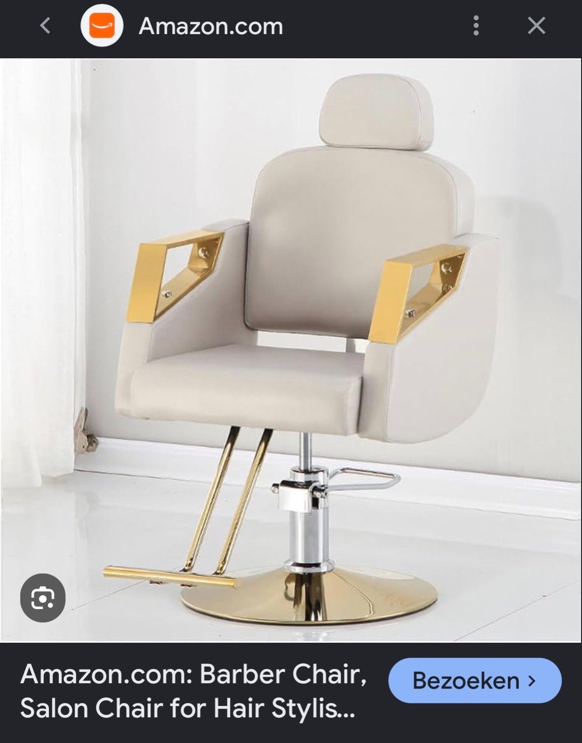 Luxe kappersstoel / salonstoel - Zo goed als nieuw, Ophalen, Overige kleuren, Leer, Zo goed als nieuw