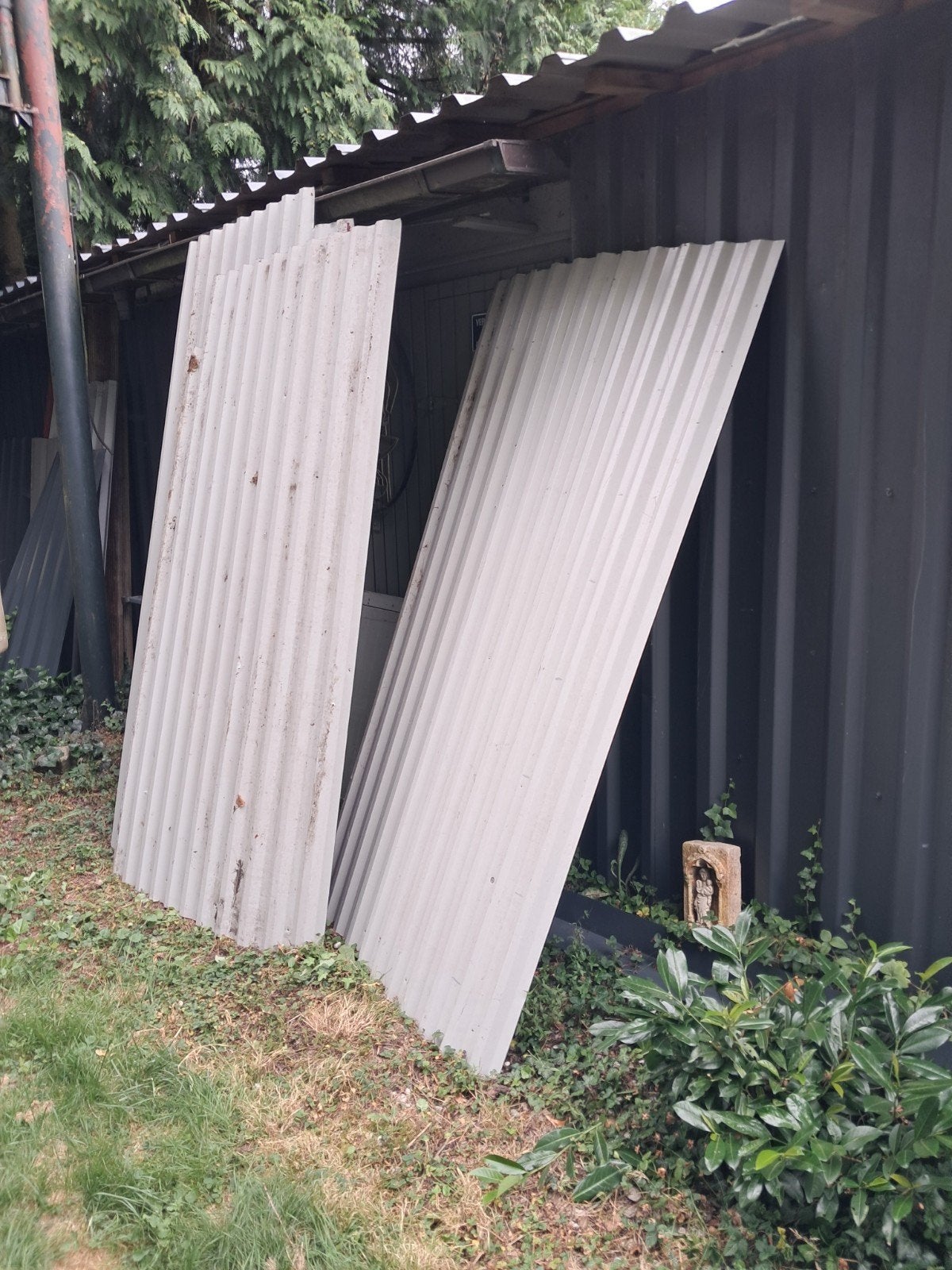 3 witte golfplaten, Doe-het-zelf en Verbouw, Platen en Panelen, Ophalen, Gebruikt