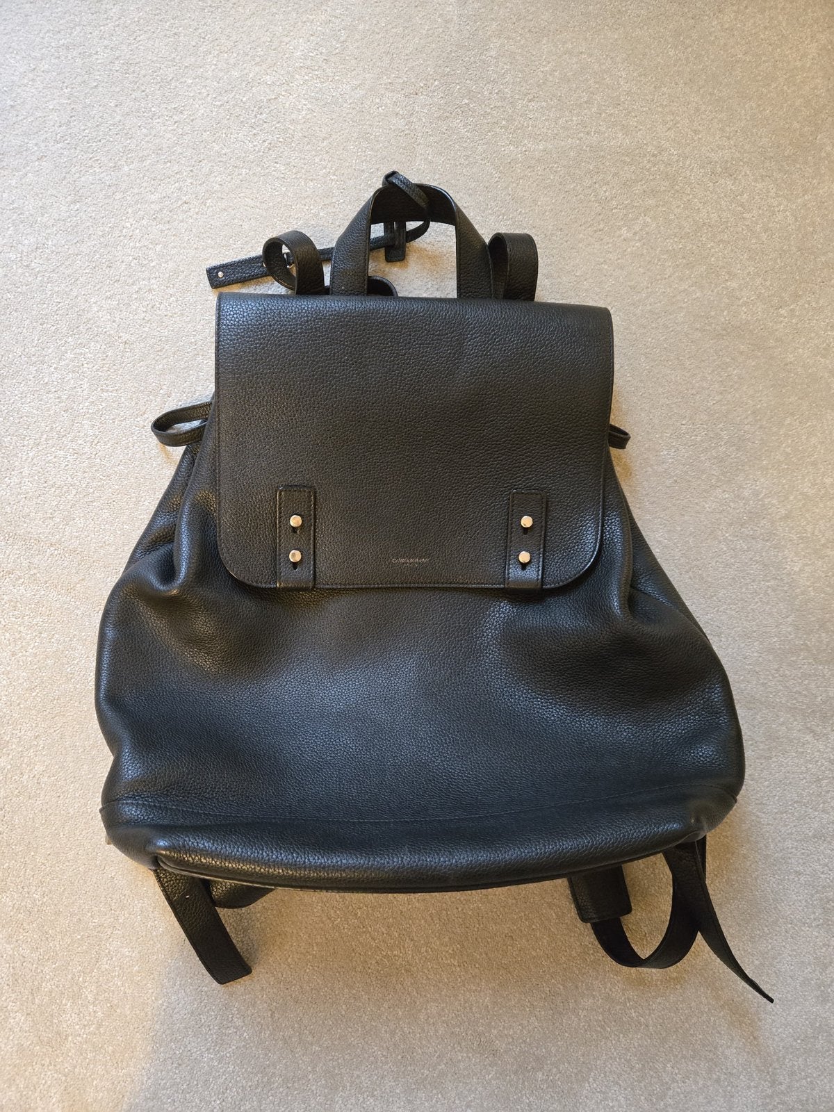YSL Saint Laurent sac du jour black leather backpack, Overige merken, 25 tot 40 cm, Ophalen of Verzenden, Zo goed als nieuw