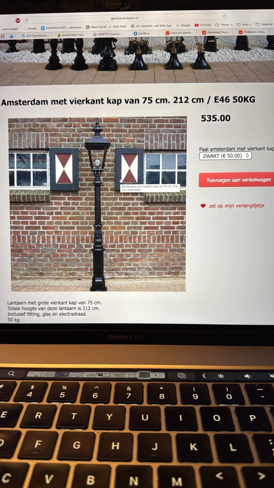 Staande buitenlantaarn / tuinlantaarn set van 8, Computers en Software, Apple Macbooks, Ophalen, Overige modellen, 13 inch, Zo goed als nieuw