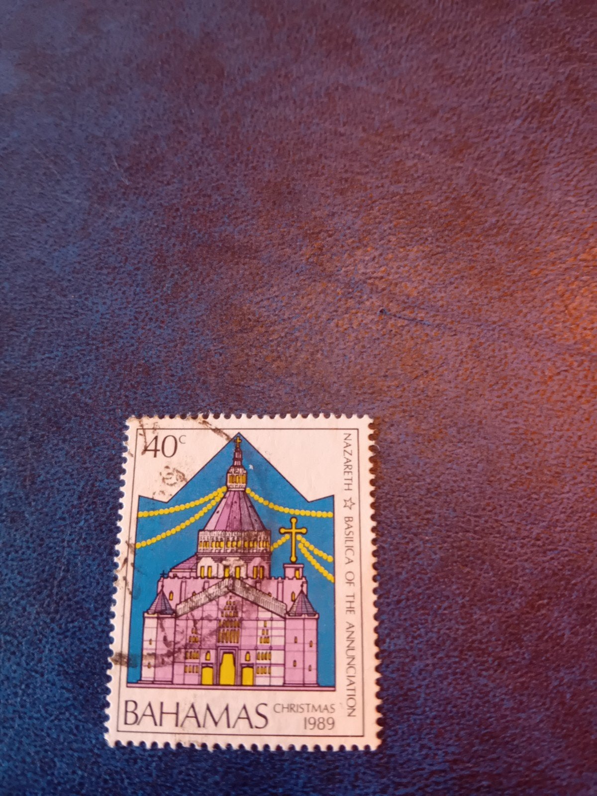 Bahamas Kerstzegel 1989 - Basiliek van de Annunciatie, Ophalen of Verzenden, Gestempeld