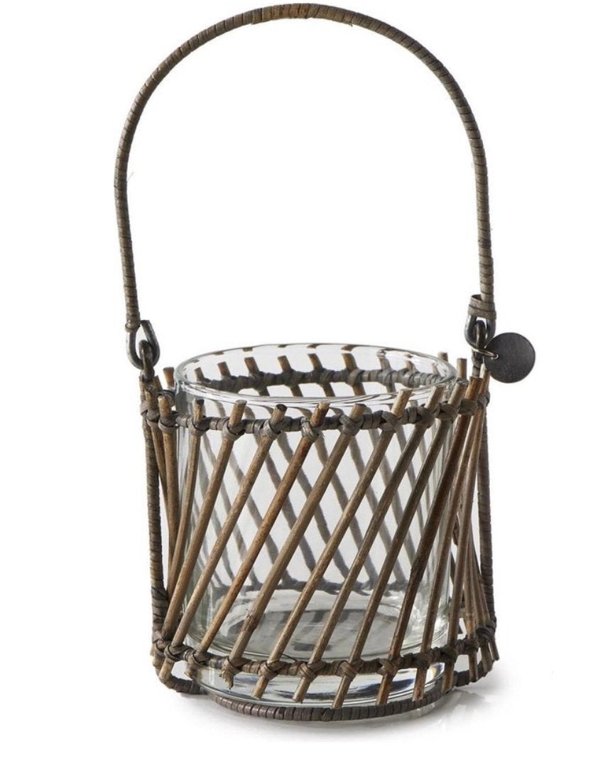 Rivièra Maison kandelaar waxinelichthouder rustic rattan, Ophalen of Verzenden, Zo goed als nieuw