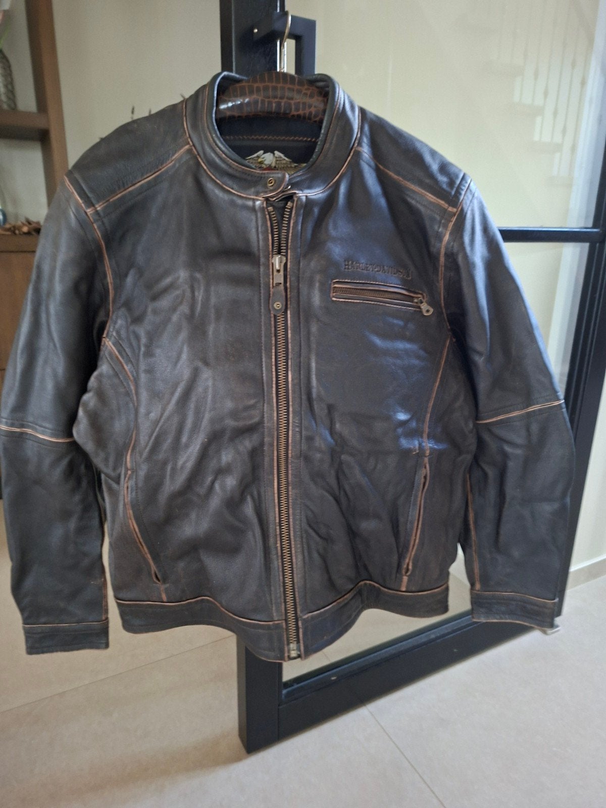 Nieuwe Harley Davidson leren jas - Maat 2XL, Motoren, Ophalen