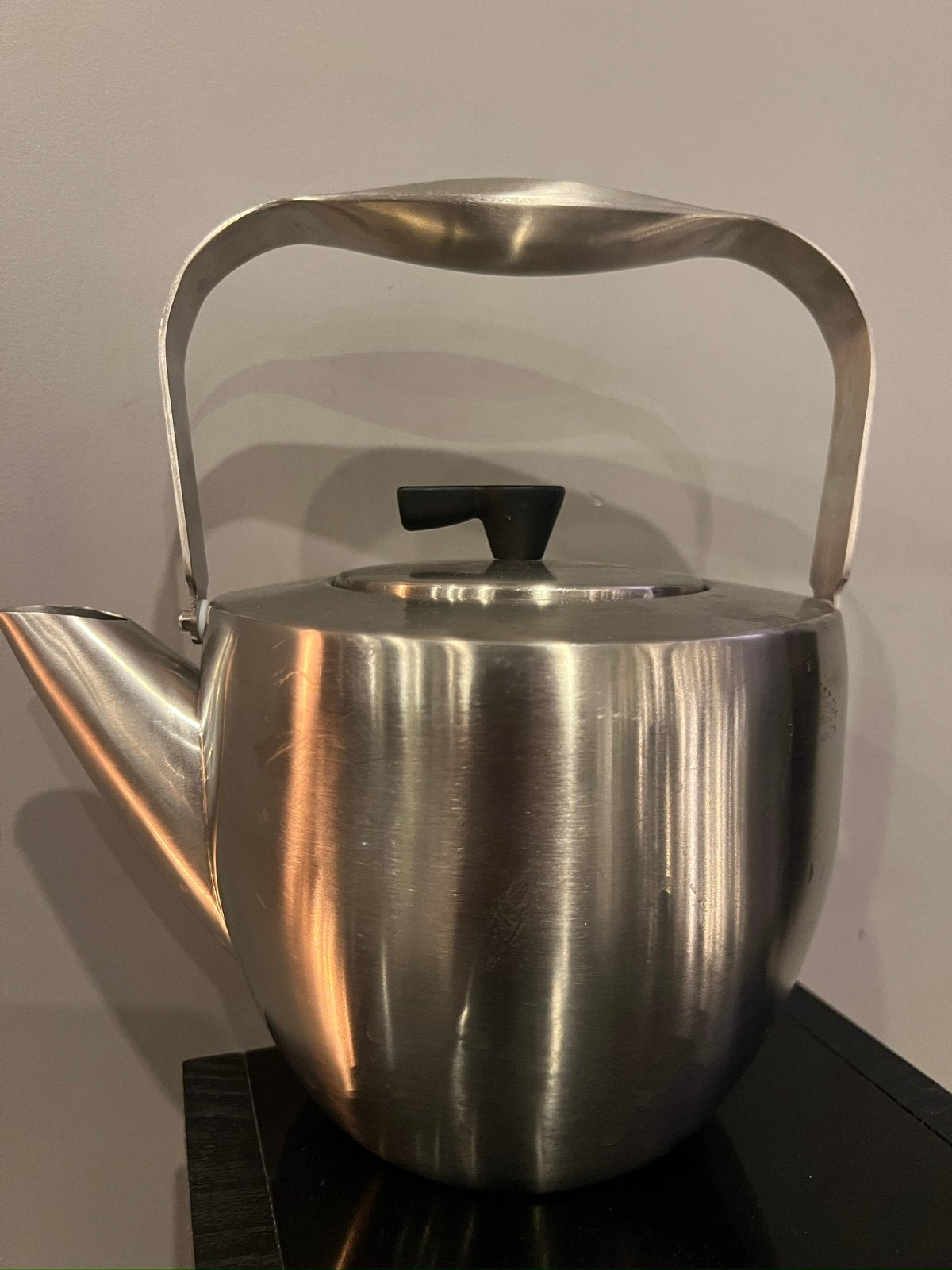 BODUM COLOMBIA THEEPOT GEPOLIJST RVS + THEE ZEEF, Gebruikt, Overige typen, Ophalen of Verzenden, Rvs