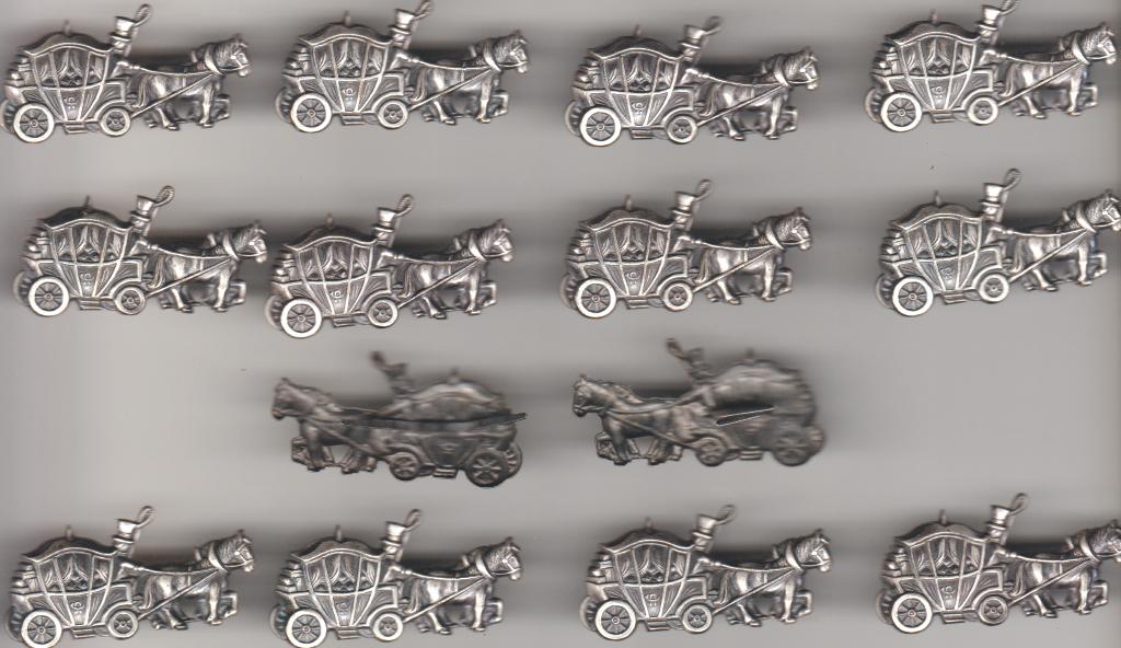 'Zilveren' collectie 'postkoets' / koetsier/ paard en wagen, Verzamelen, Verzenden, Zo goed als nieuw