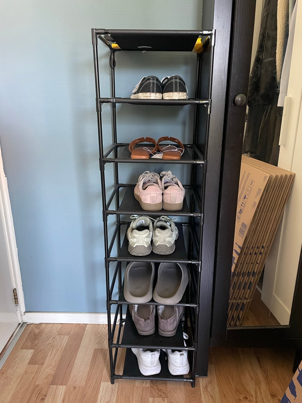 10-tier shoe rack in black, Ophalen, Zo goed als nieuw