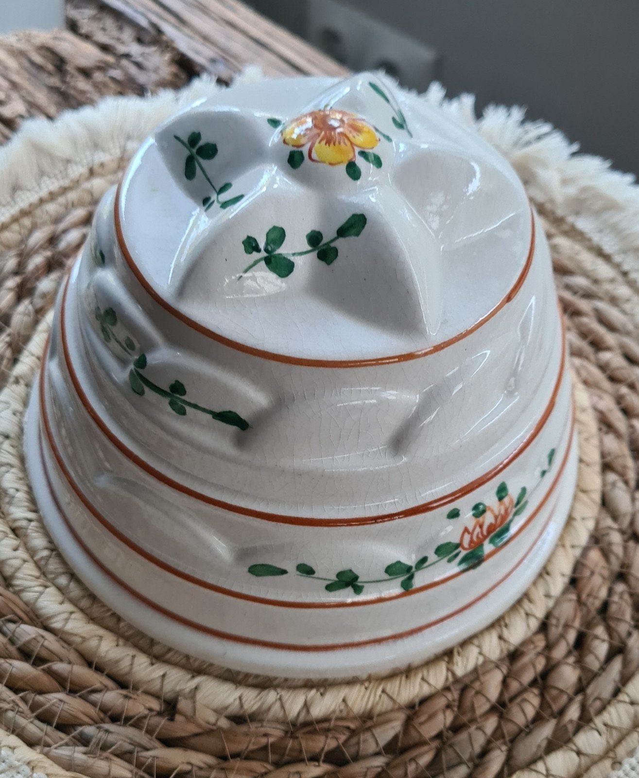 Antieke puddingvorm met bloemmotief - Par Nard, Antiek en Kunst, Ophalen of Verzenden
