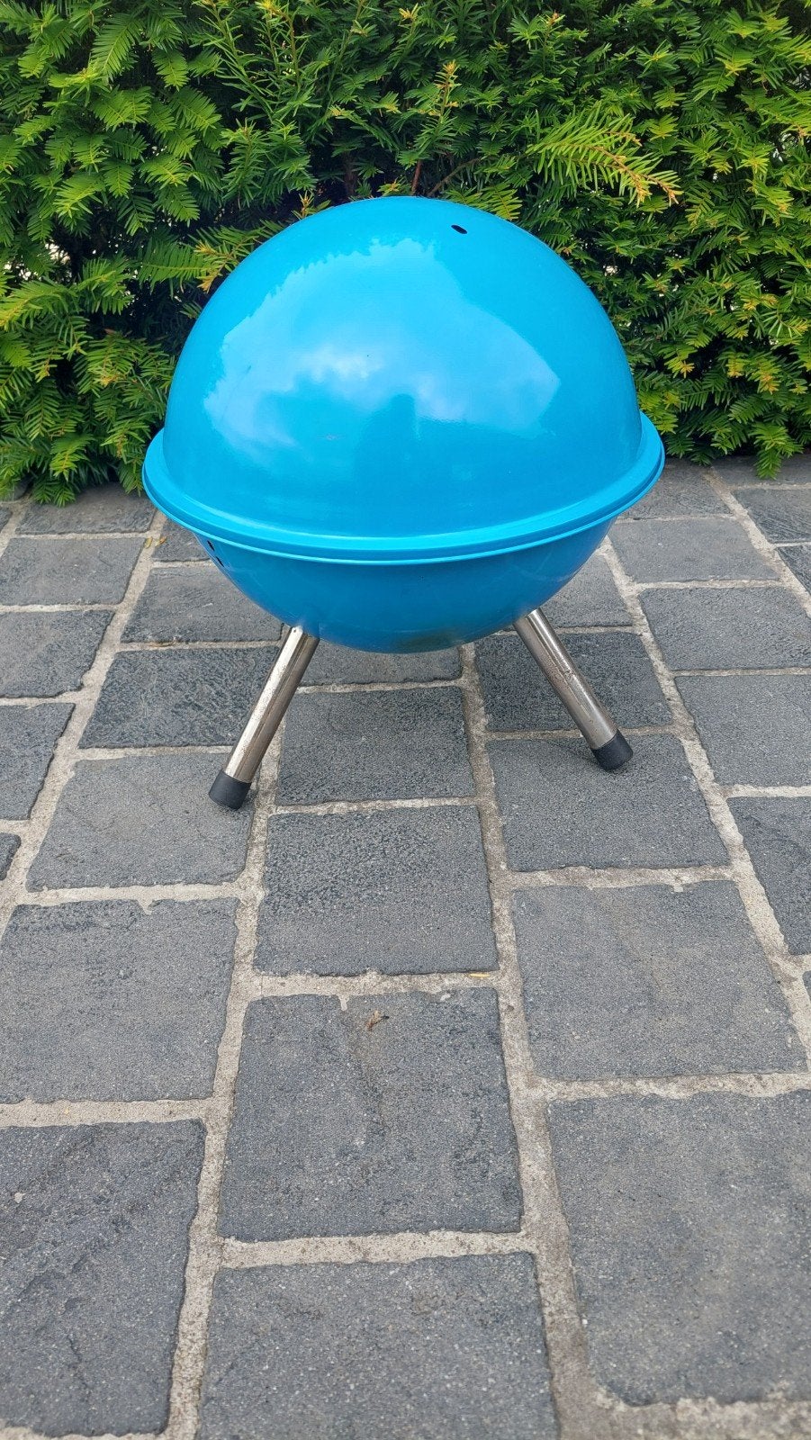 Compacte blauwe tafel BBQ - ideaal voor kleine ruimtes, Ophalen of Verzenden, Gebruikt
