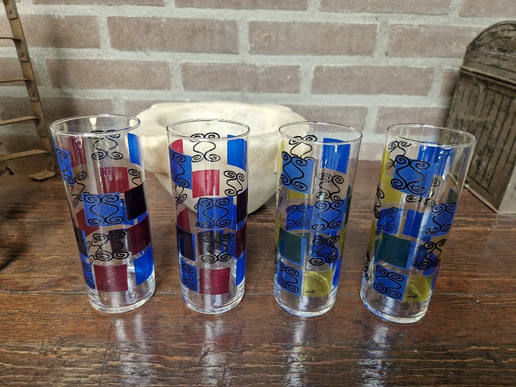 4 vintage longdrink glazen, Ophalen of Verzenden