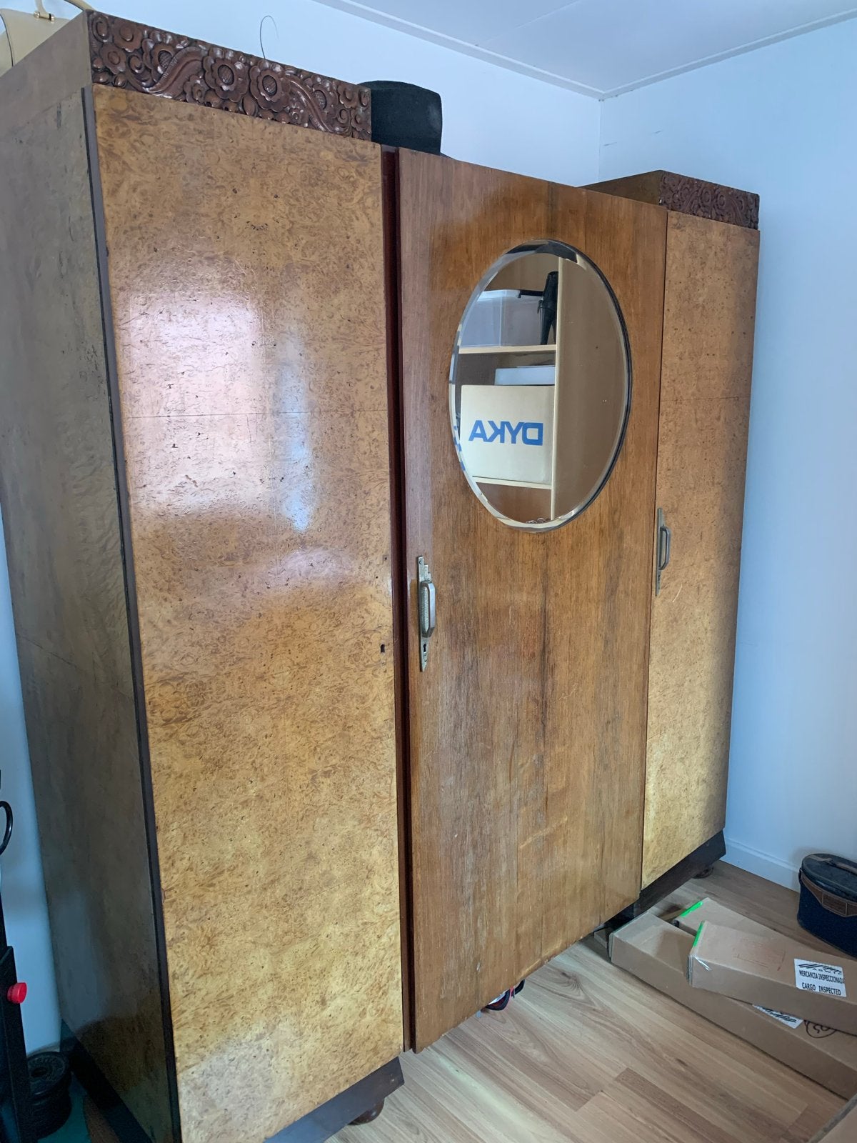 Art deco massief houten kast, Antiek en Kunst, Antiek | Meubels | Kasten, Ophalen