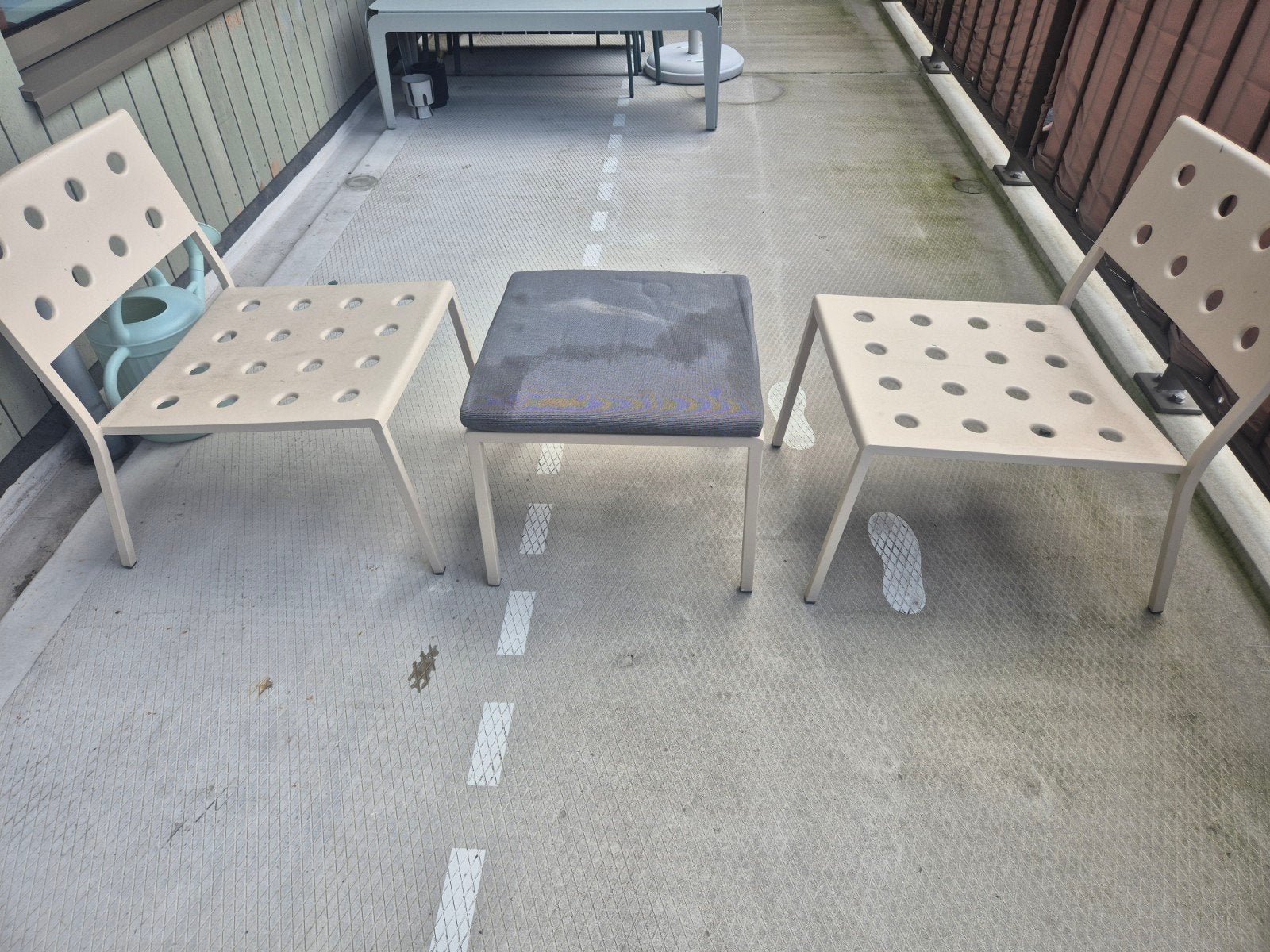 Tuinstoelen en bijzettafel - Set van 3, Tuin en Terras, Tuinstoelen, Ophalen of Verzenden, Gebruikt, Metaal