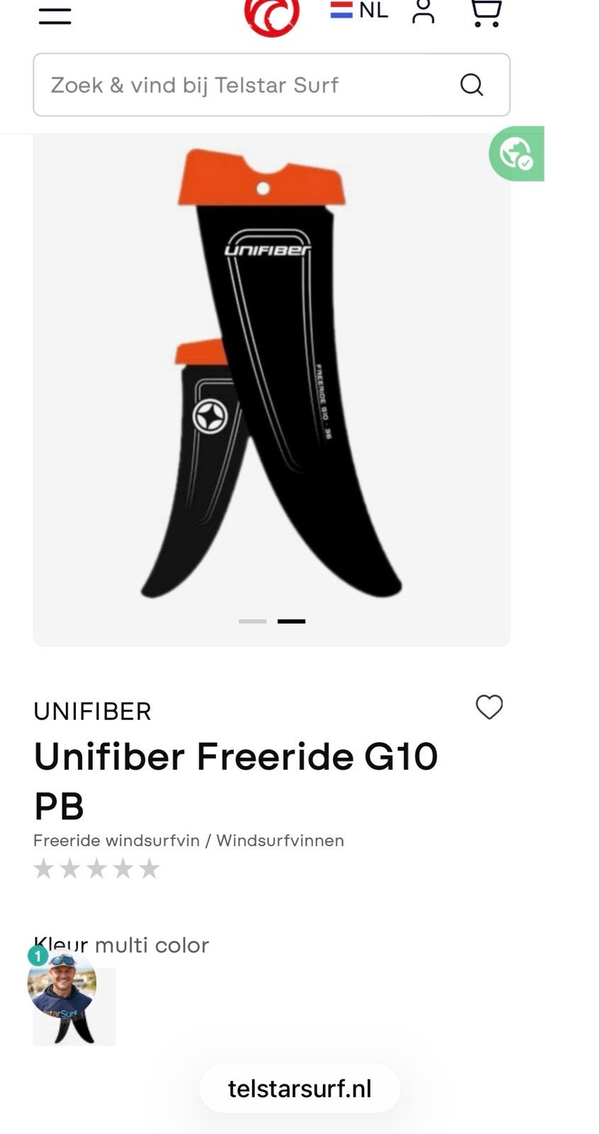 G10 Unifiber Freeride pb vin 46 cm (z.g.a.n.), Ophalen, Zo goed als nieuw, Unifiber, Vin