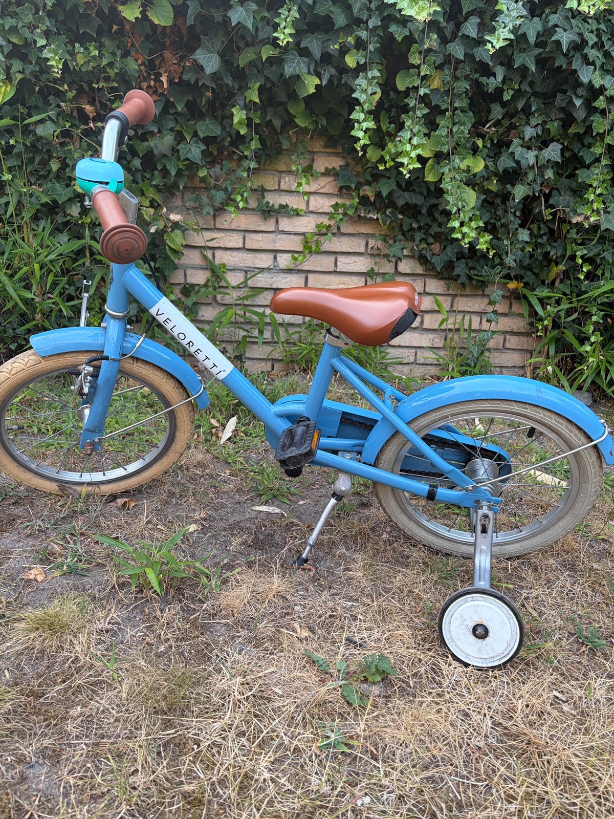 Veloretti kinderfiets 16 inch - lichtblauw met zijwieltjes, Fietsen en Brommers, Fietsen | Kinderfietsjes, Ophalen, Zo goed als nieuw