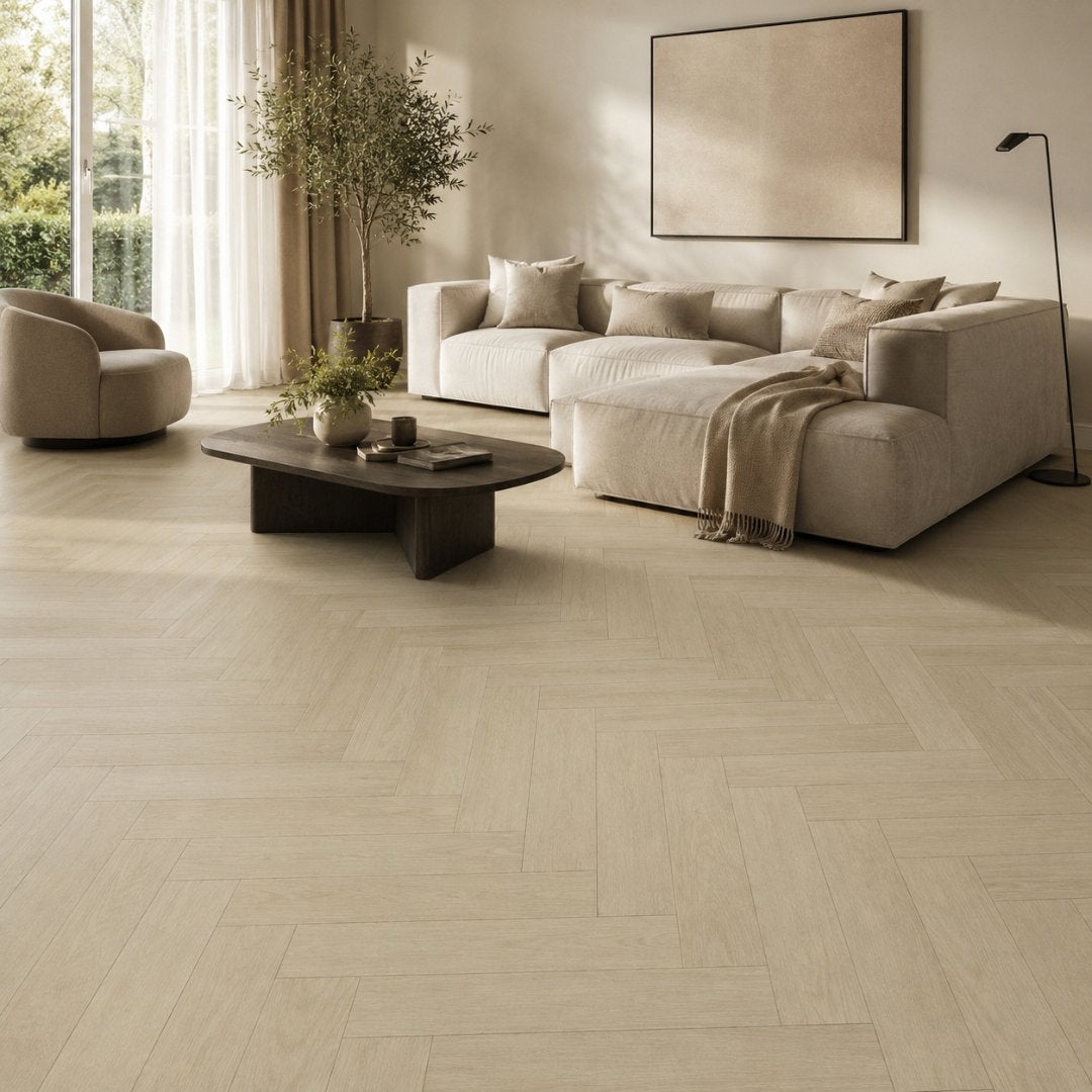 PVC Visgraat Vloer |Vanaf €17,- p/m² |Klik PVC |uit voorraad, Ophalen, Bruin, 75 m² of meer, Nieuw