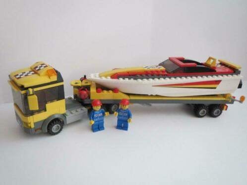 4643 City, Vrachtwagen speedboot transport, Kinderen en Baby's, Speelgoed | Duplo en Lego, Ophalen of Verzenden, Zo goed als nieuw