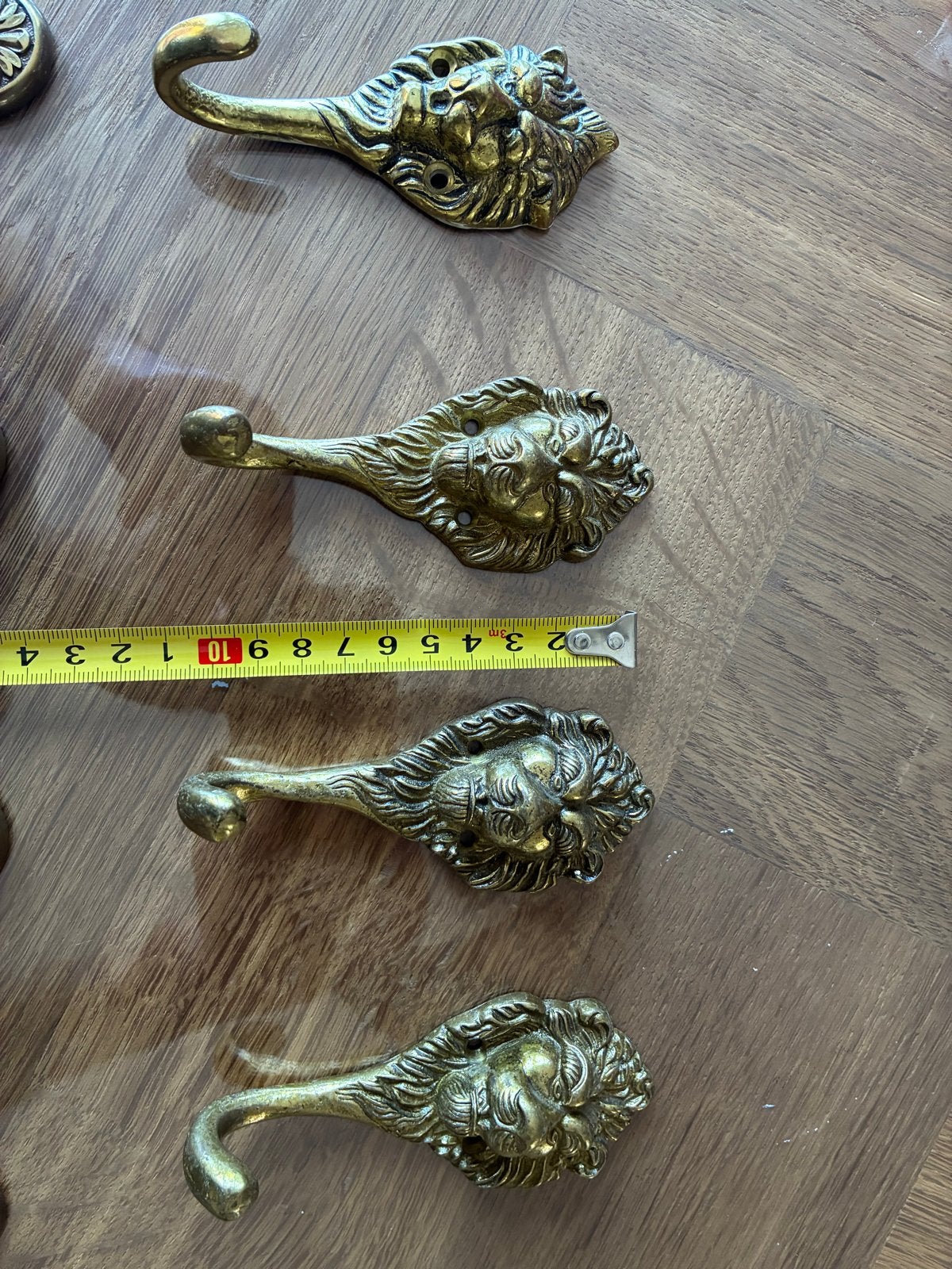 Set van 4 decoratieve muurhaken leeuwenkop, Ophalen of Verzenden, Nieuw, Metaal, Wandhaken