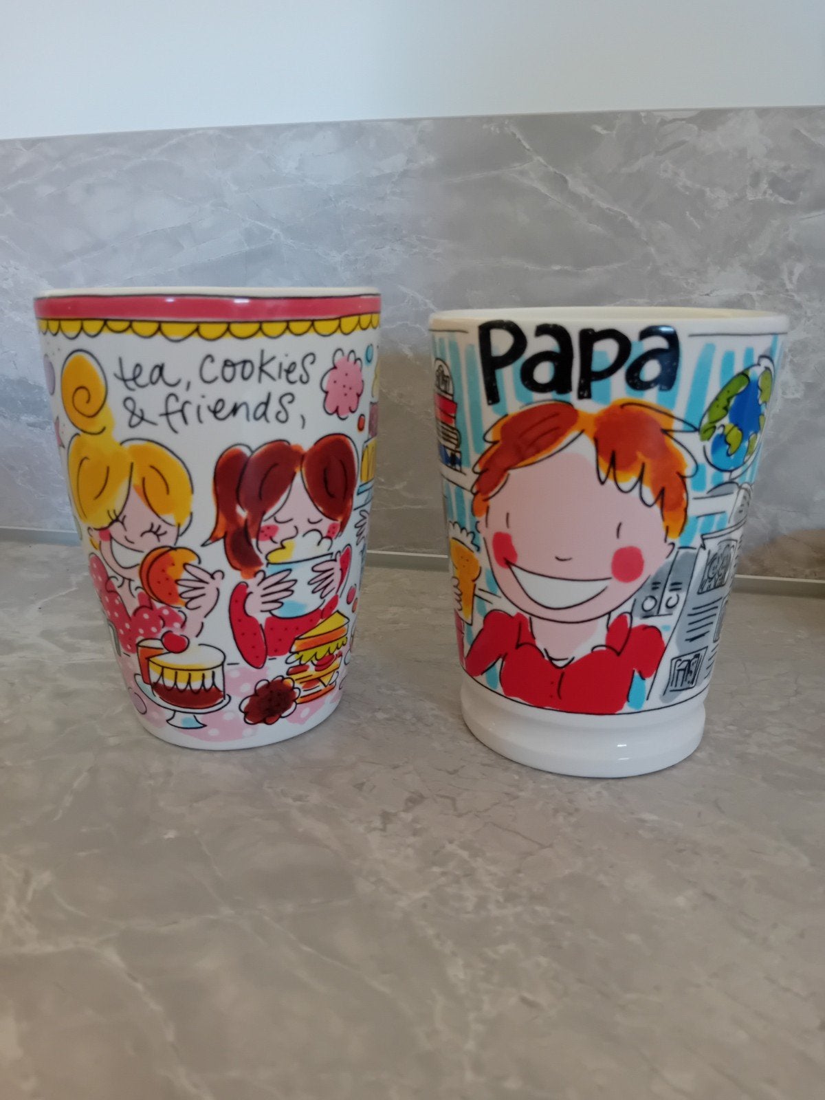 Blond Amsterdam XL-mok 'papa' en 'tea, cookies & friends' -, Huis en Inrichting, Keuken | Servies, Ophalen, Zo goed als nieuw