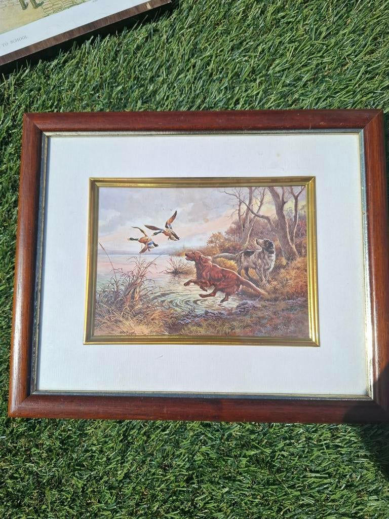 Schilderij met honden en eenden, Ophalen of Verzenden