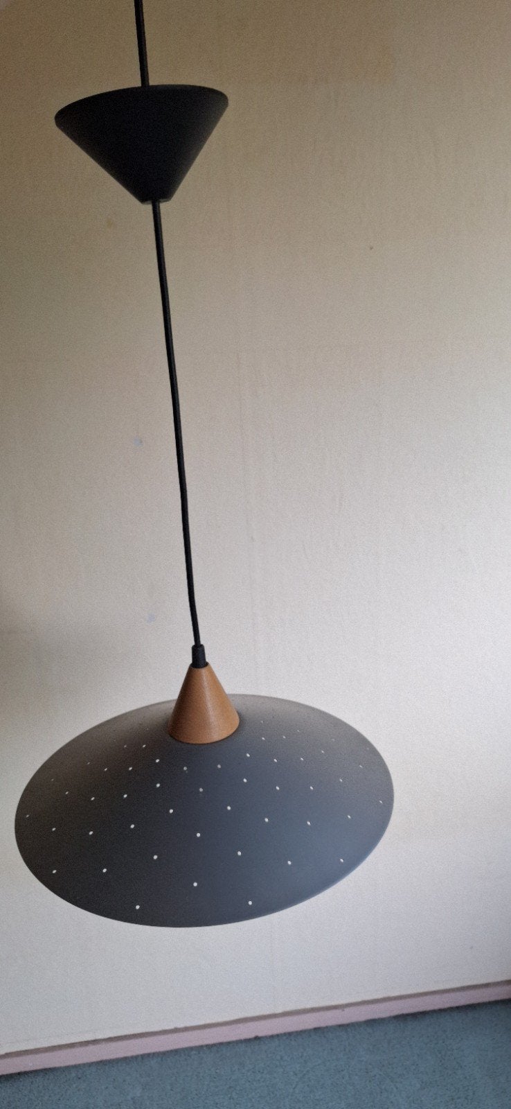 Hanglamp diameter circa 35 cm, Ophalen, Gebruikt, Hout, E27 (groot)