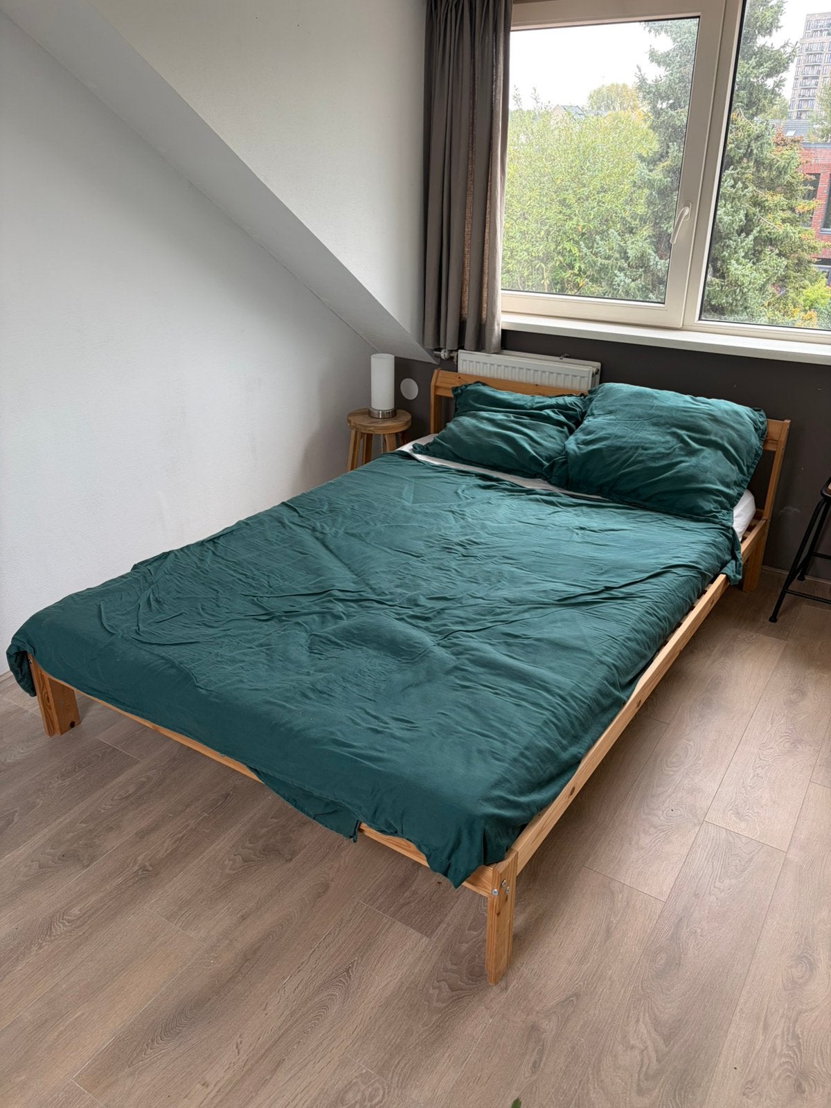 Neiden bed IKEA, Ophalen, Wit, Tweepersoons, 140 cm