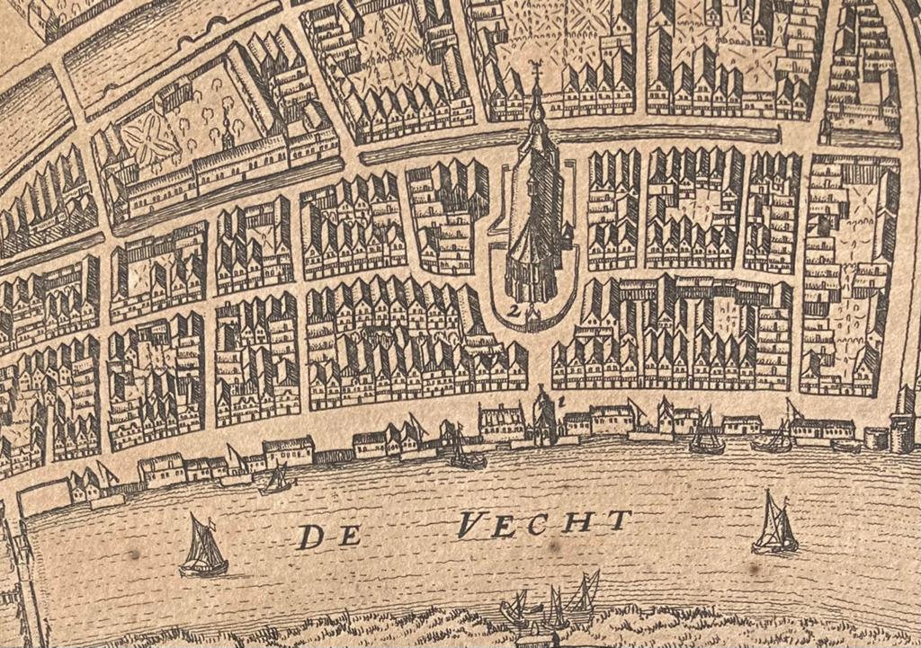 Plattegrond Weesp vroeg 17-e eeuw, Antiek en Kunst, Ophalen of Verzenden