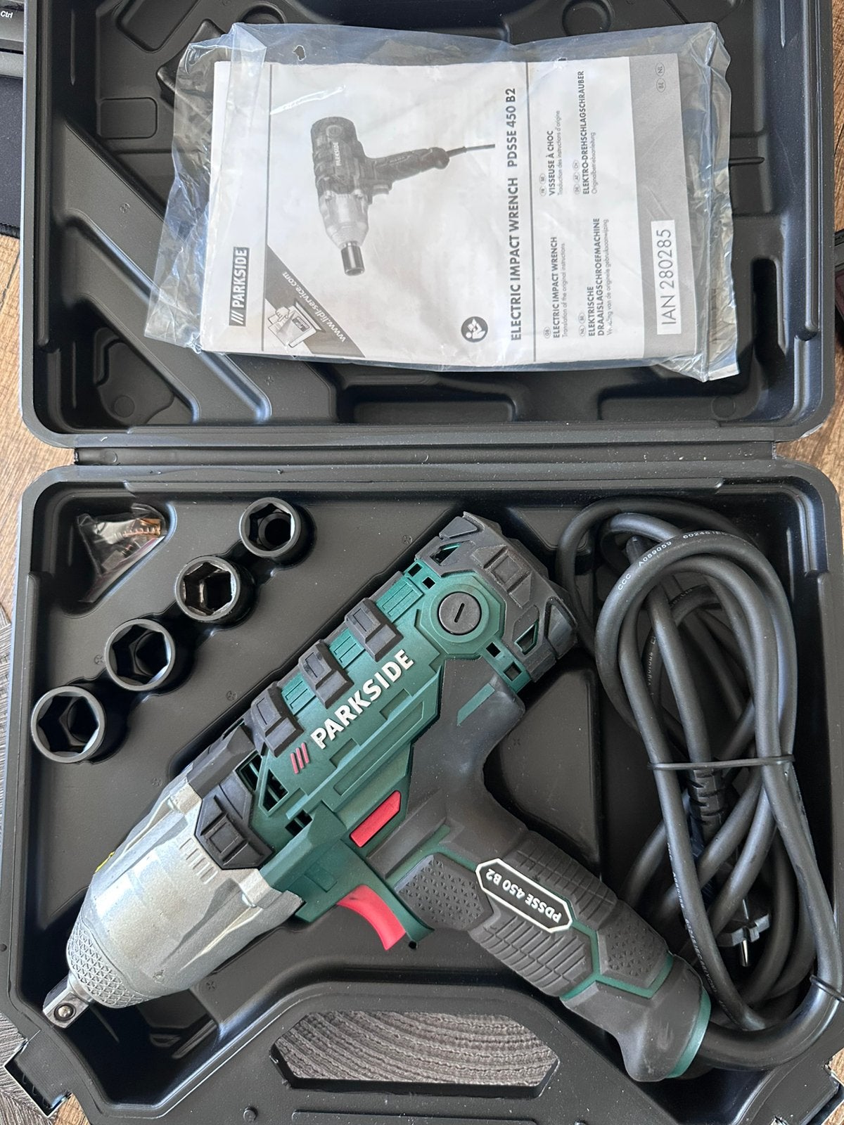 Parkside PDSSE 450 B2 Elektrische Slagmoersleutel., Ophalen of Verzenden, Zo goed als nieuw, 400 tot 600 watt, Overige typen