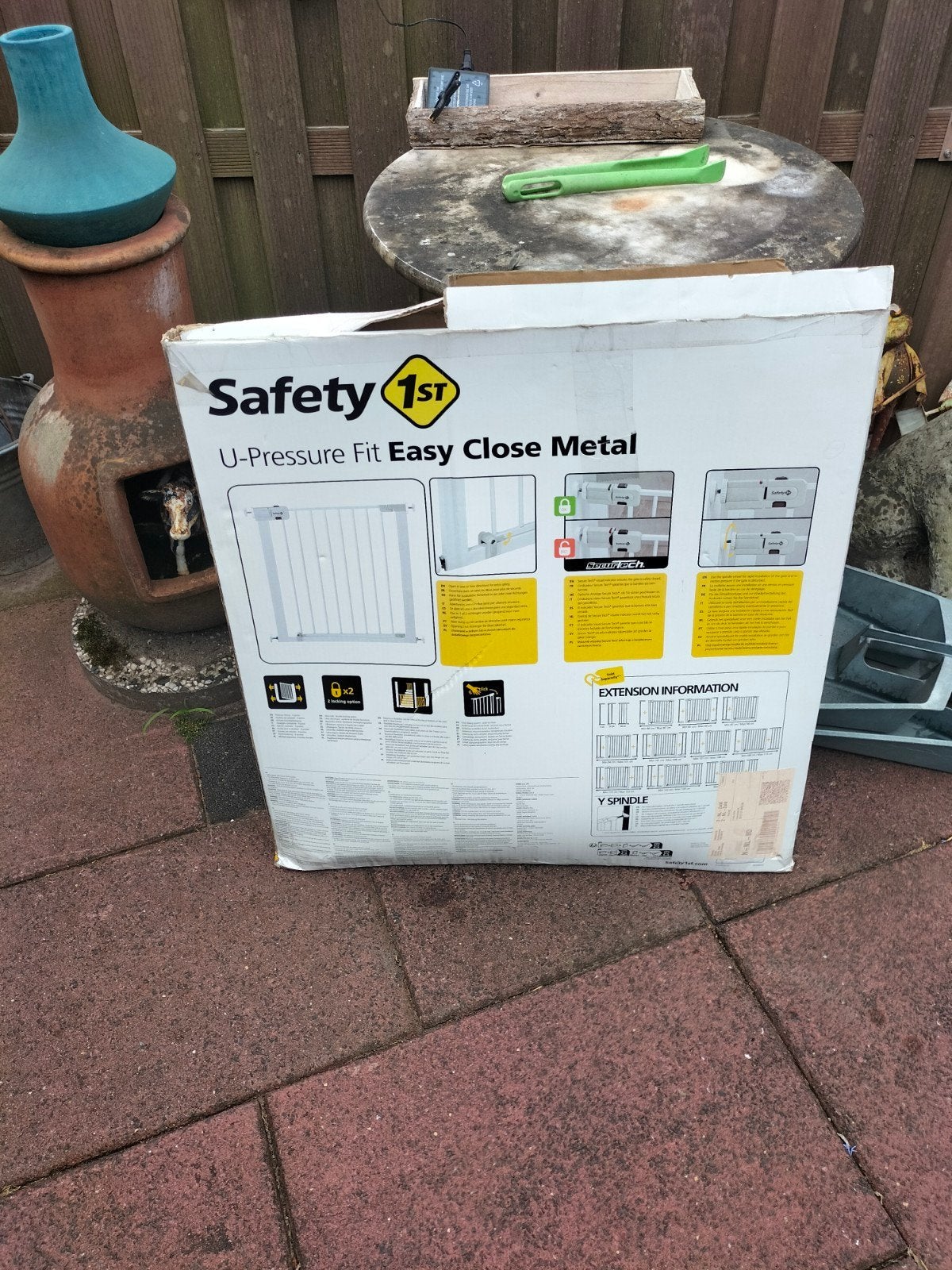 Safety 1st U-Pressure Fit Easy Close Metal Traphekje, Kinderen en Baby's, Ophalen of Verzenden, Gebruikt, Metaal of IJzer, Klemhekje