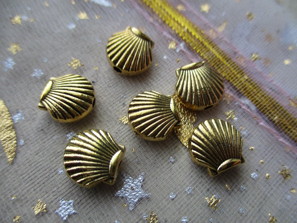 1178/ gold plated DQ schelp kralen, Ophalen of Verzenden, Nieuw, Kraal