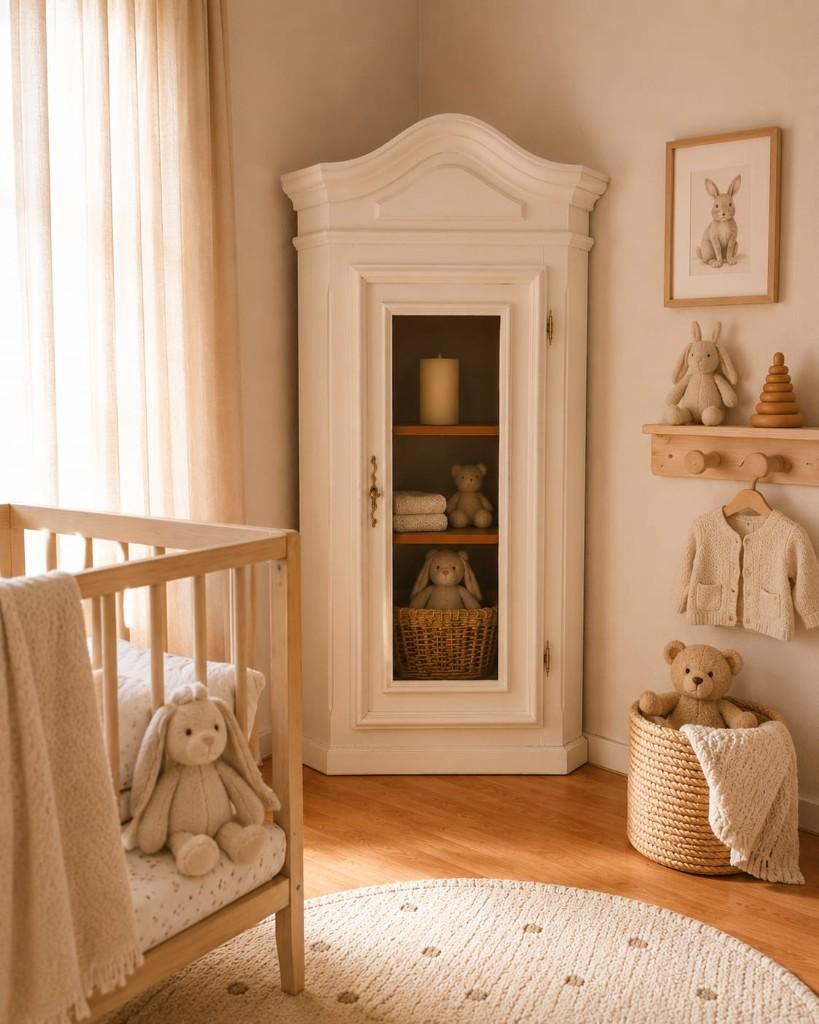 Refurbished hoekkast wit met donker bruin, Ophalen