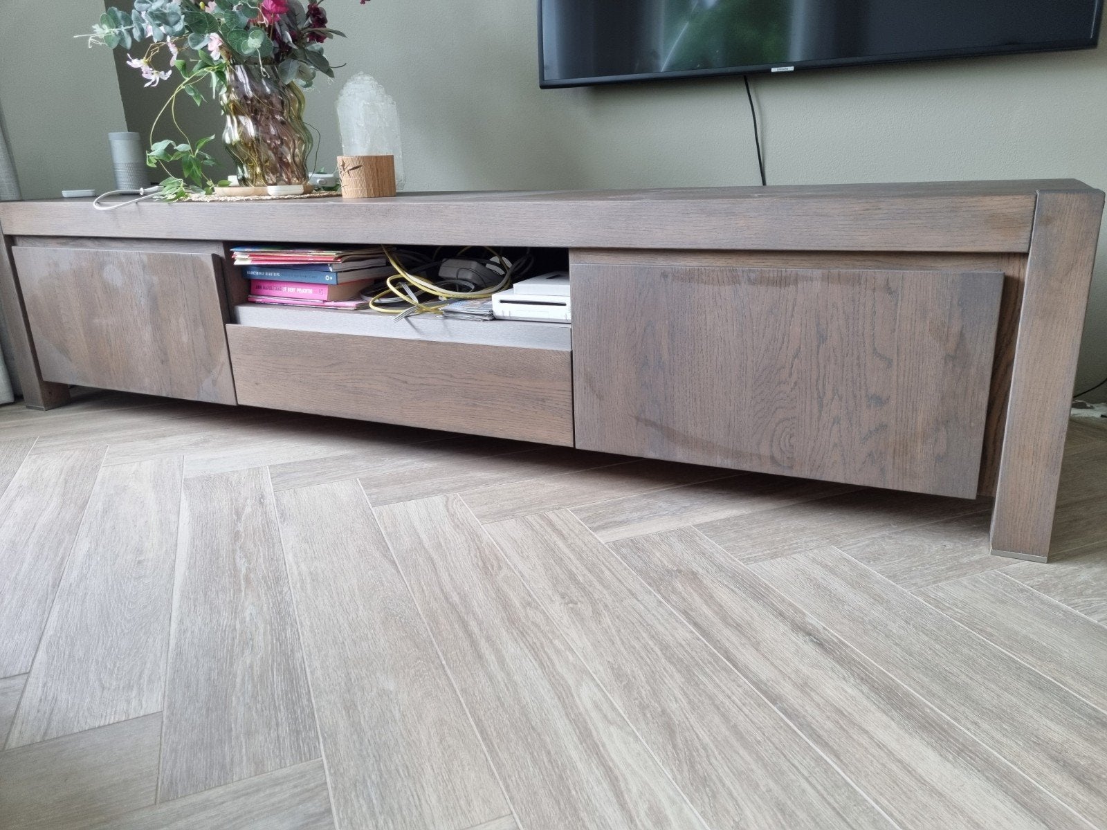 Makaz Dressoir 220x50x45 cm en Makaz Hoge kast, Ophalen, Met deur(en), Zo goed als nieuw, 200 cm of meer
