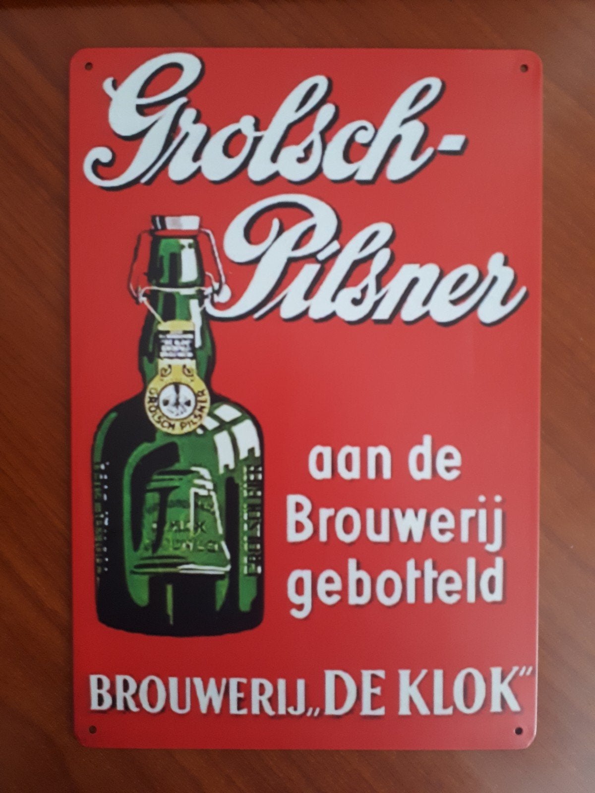 Grolsch 20x30 cm Metalen Reclamebord, Verzenden, Nieuw, Reclamebord, Plaat of Schild, Grolsch