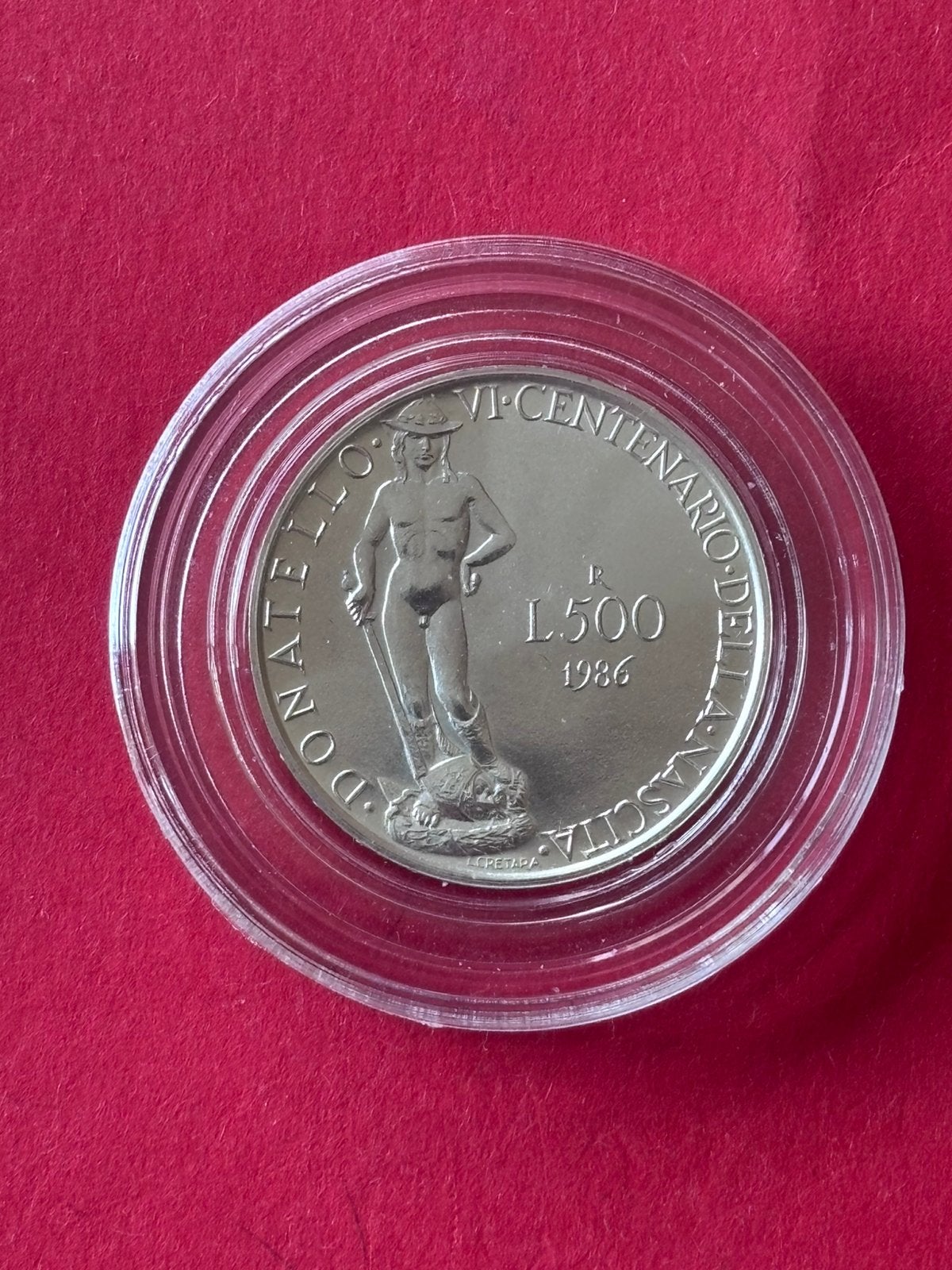 Italie 500 Lire 1986 Brill.unc 0,835 zilver 11.00 grams, Ophalen of Verzenden, Italië, Zilver