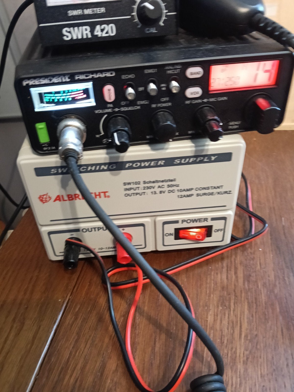 President Richard CB-radio met Albrecht voeding en SWR meter, Ophalen of Verzenden