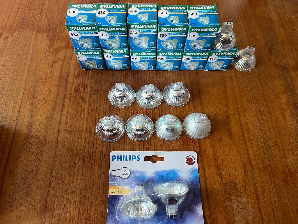 Partij (22x) GU lampjes diverse merken, Led-lamp, Minder dan 30 watt, Bipin of Steekvoet, Ophalen of Verzenden