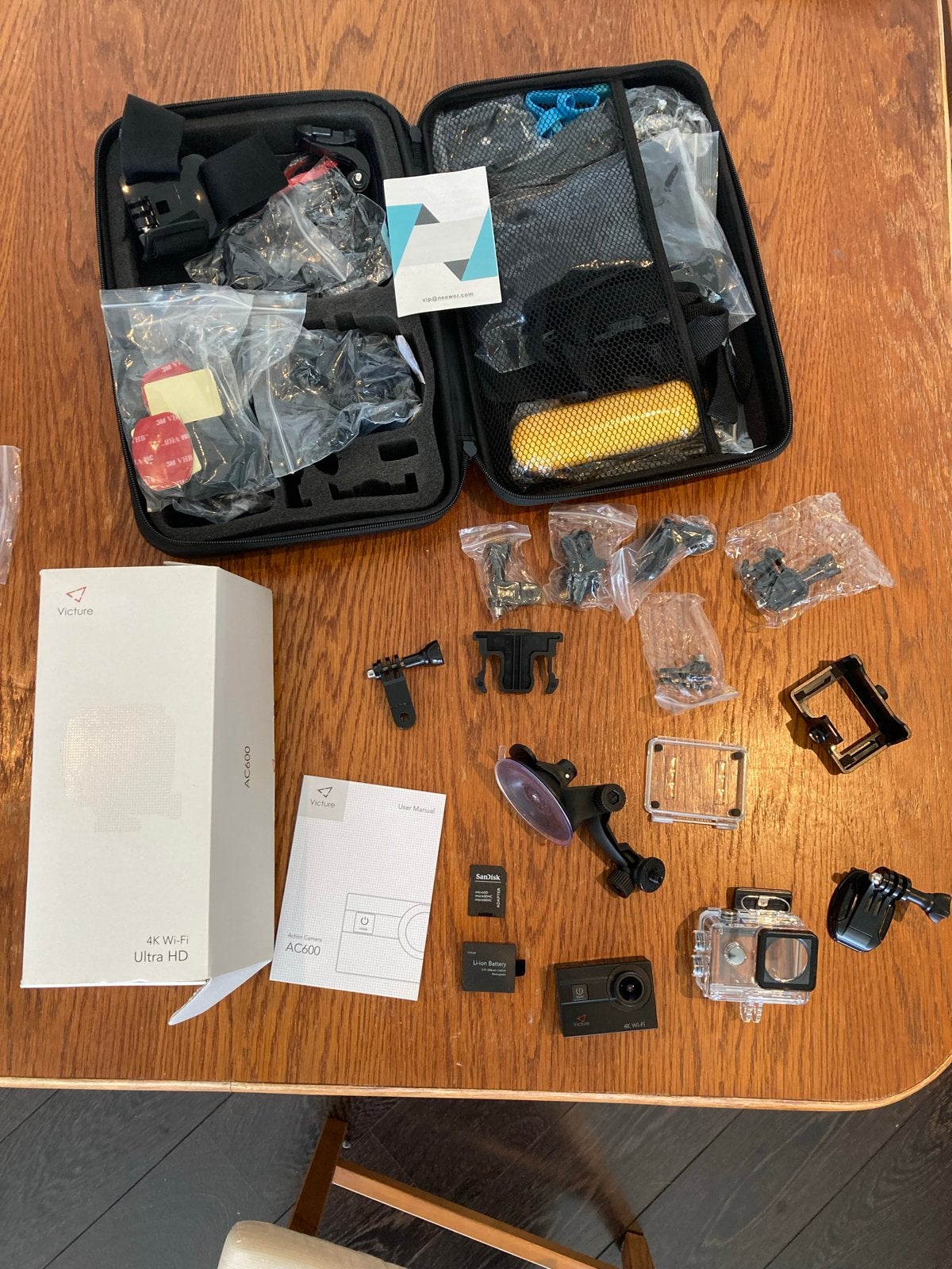 Victure AC600 4K Wi-Fi Ultra HD Action Camera met accessoire, Audio, Tv en Foto, Ophalen of Verzenden, Zo goed als nieuw, Overige merken