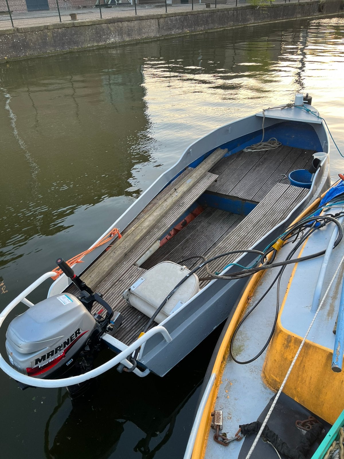 Stalen sloep grachtenboot incl motor, Gebruikt, Staal, 10 pk, 5 m