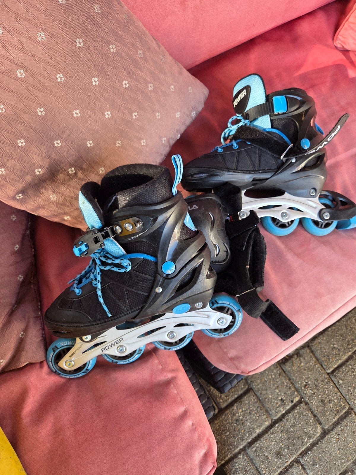 Power inline skates maat 34-37 met helm en bescherming, Ophalen
