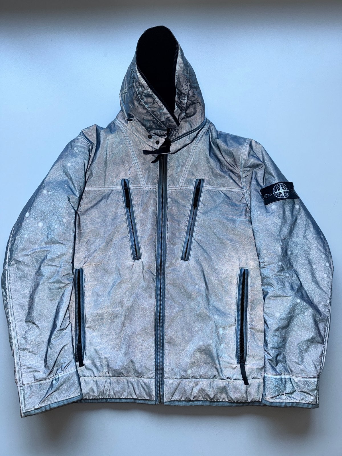 Stone Island Liquid Reflective Jacket - Maat XXL, Ophalen of Verzenden, Gedragen, Overige maten, Grijs