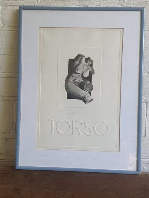 Prachtige ets naakte vrouw torso belverdere diepdruk gesign, Ophalen