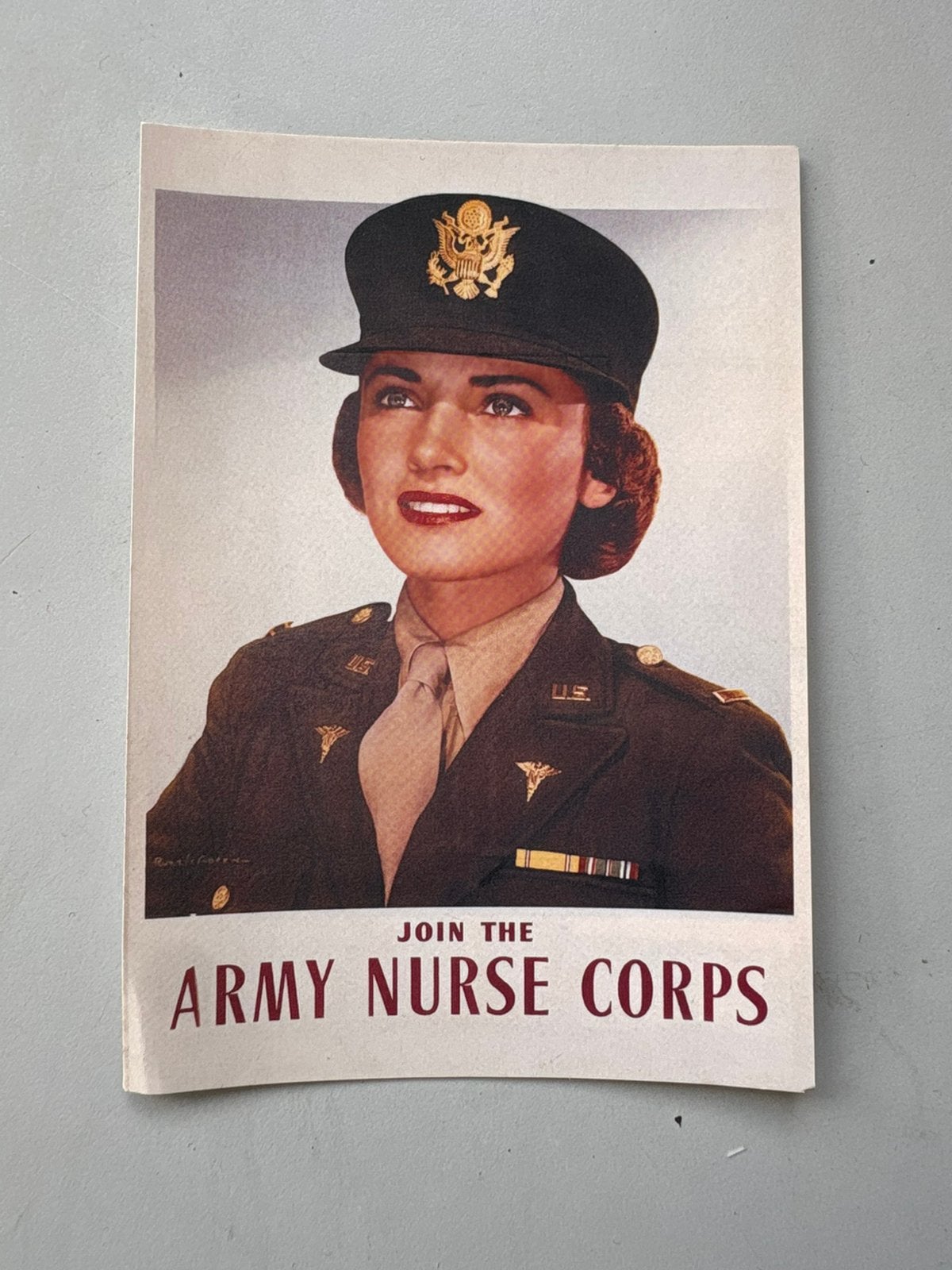 Boomerang Studycard Join The Army Nurse Corps Promotiekaart, Verzenden, 1960 tot 1980, Sterren en Beroemdheden