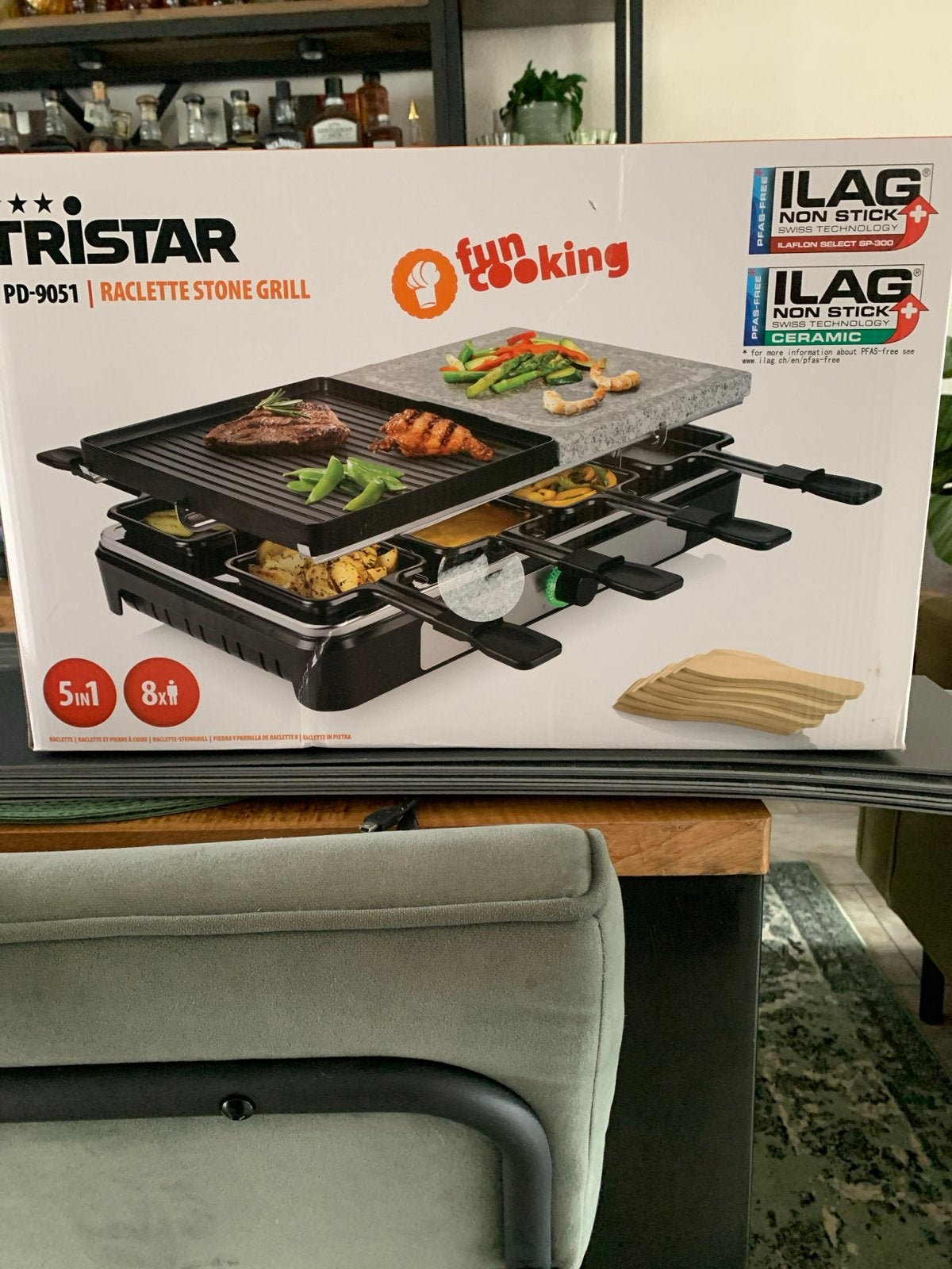 Tristar Raclette Stone Grill PD-9051 5-in-1 voor 8 personen, Ophalen, Nieuw