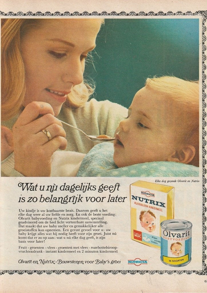Retro reclame 1967 Nutricia Nutrix Olvarit baby voeding, Verzenden, Overige typen